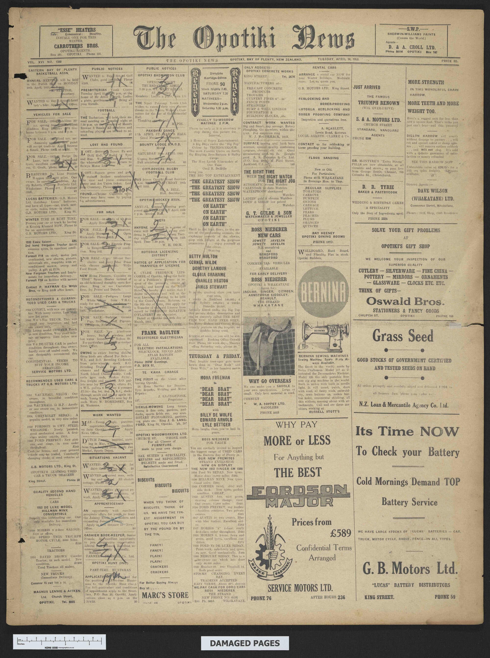1953-04-14 Opotiki News