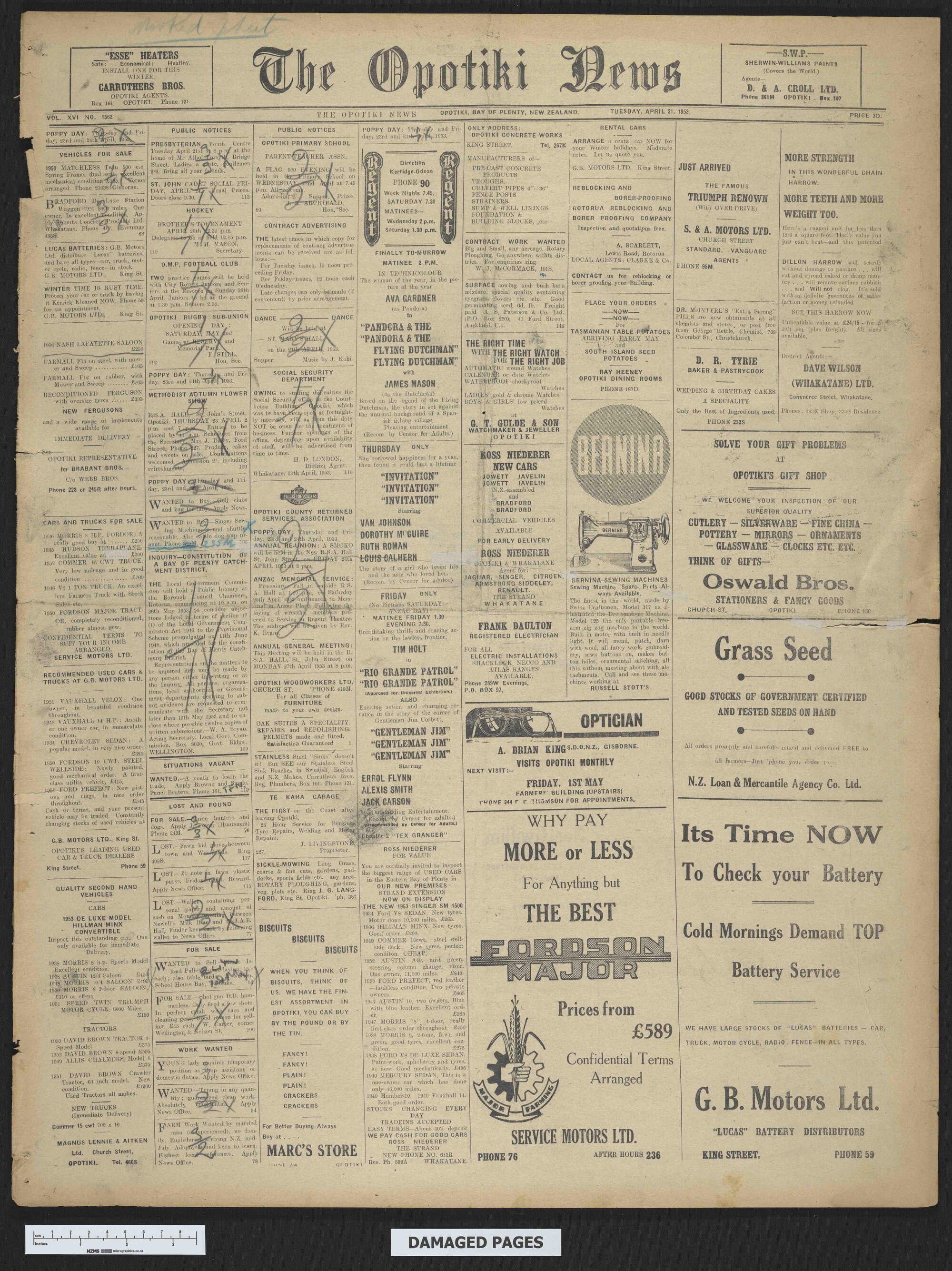 1953-04-21 Opotiki News