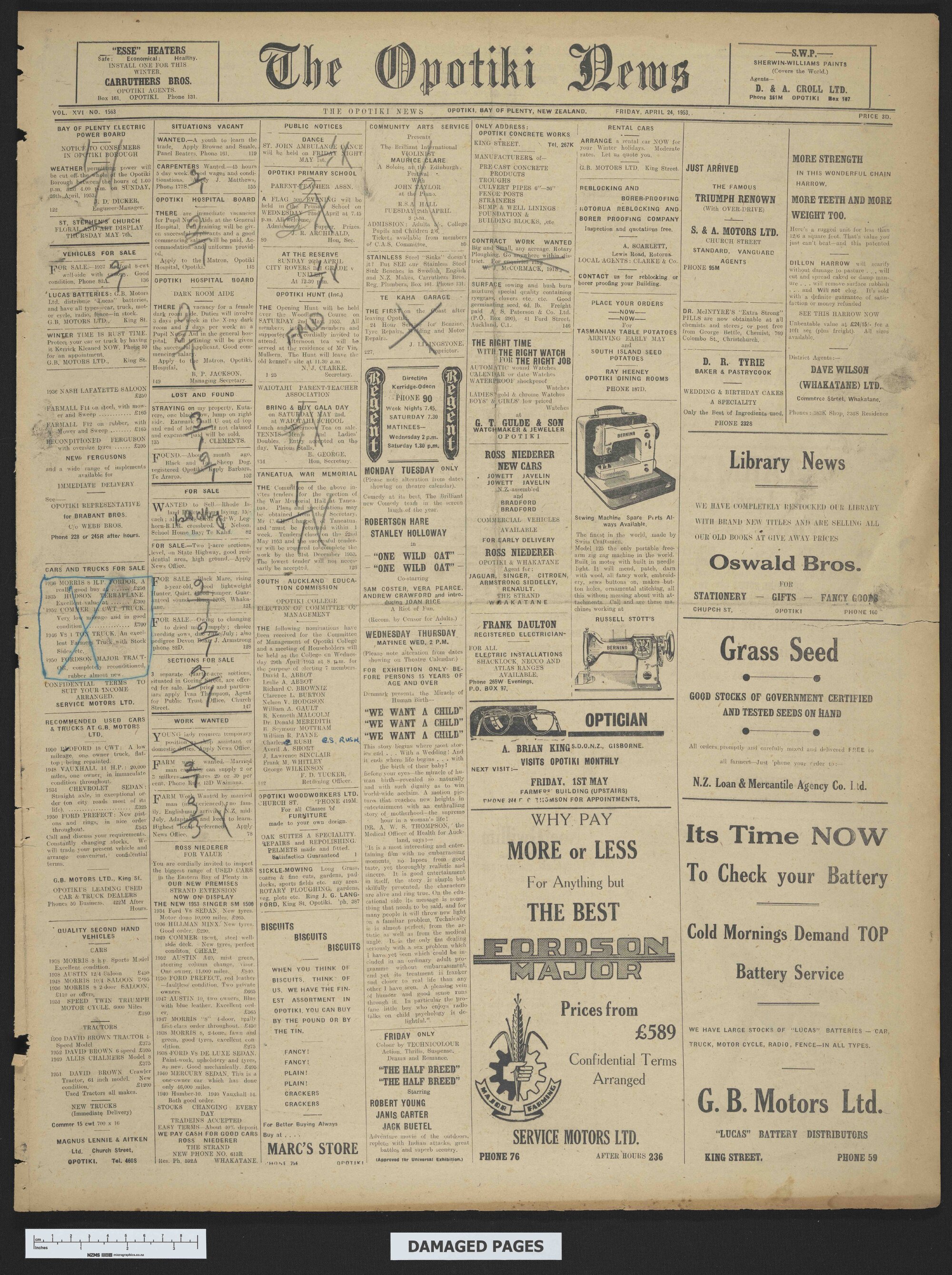 1953-04-24 Opotiki News