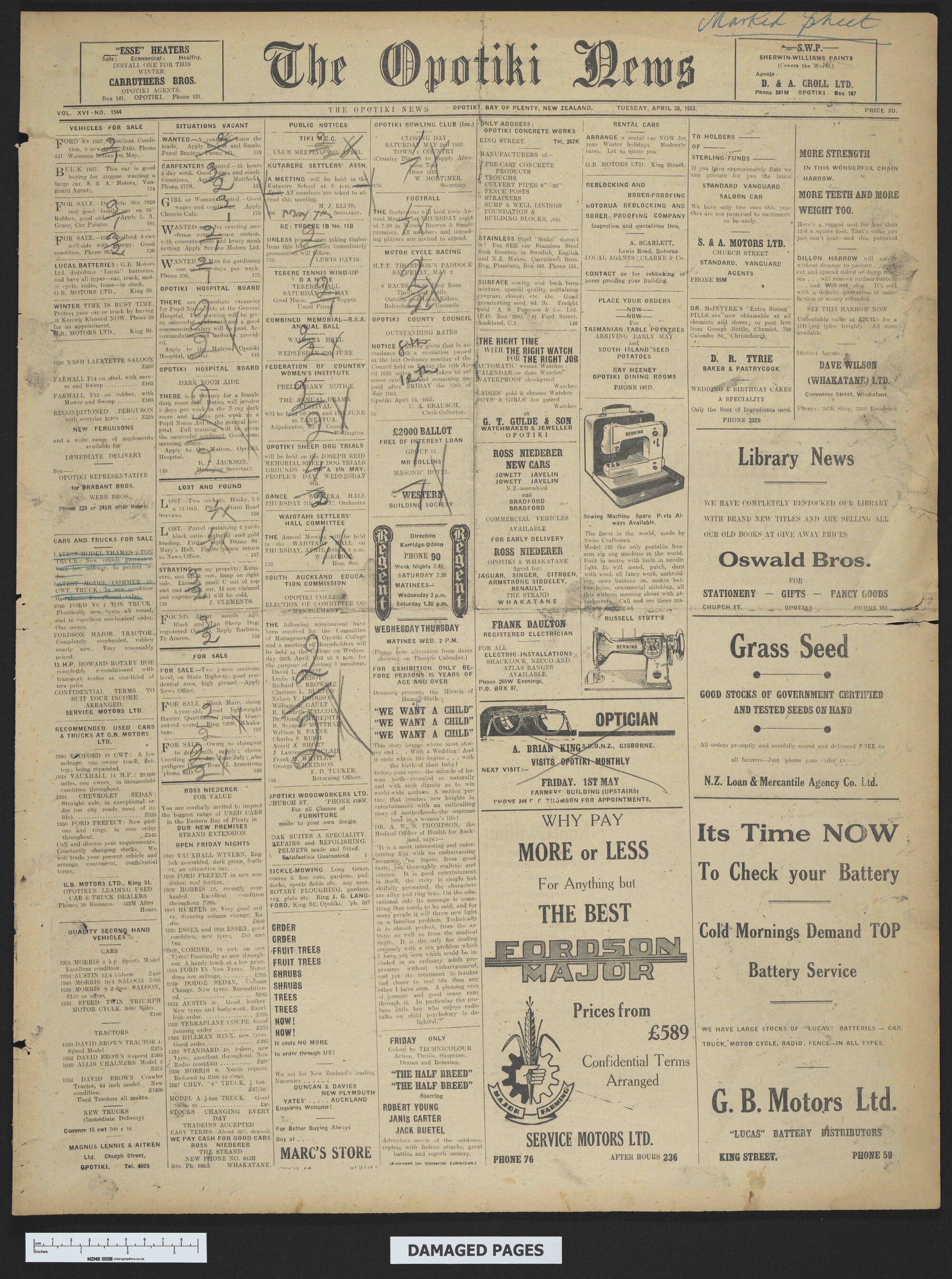 1953-04-28 Opotiki News