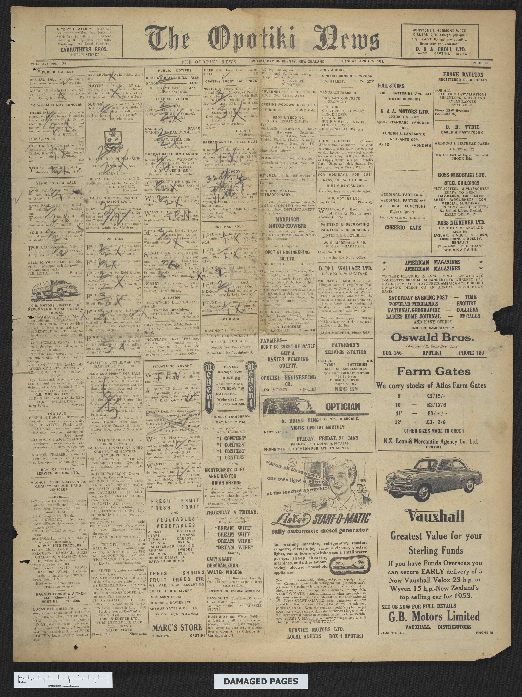 1954-04-27 Opotiki News