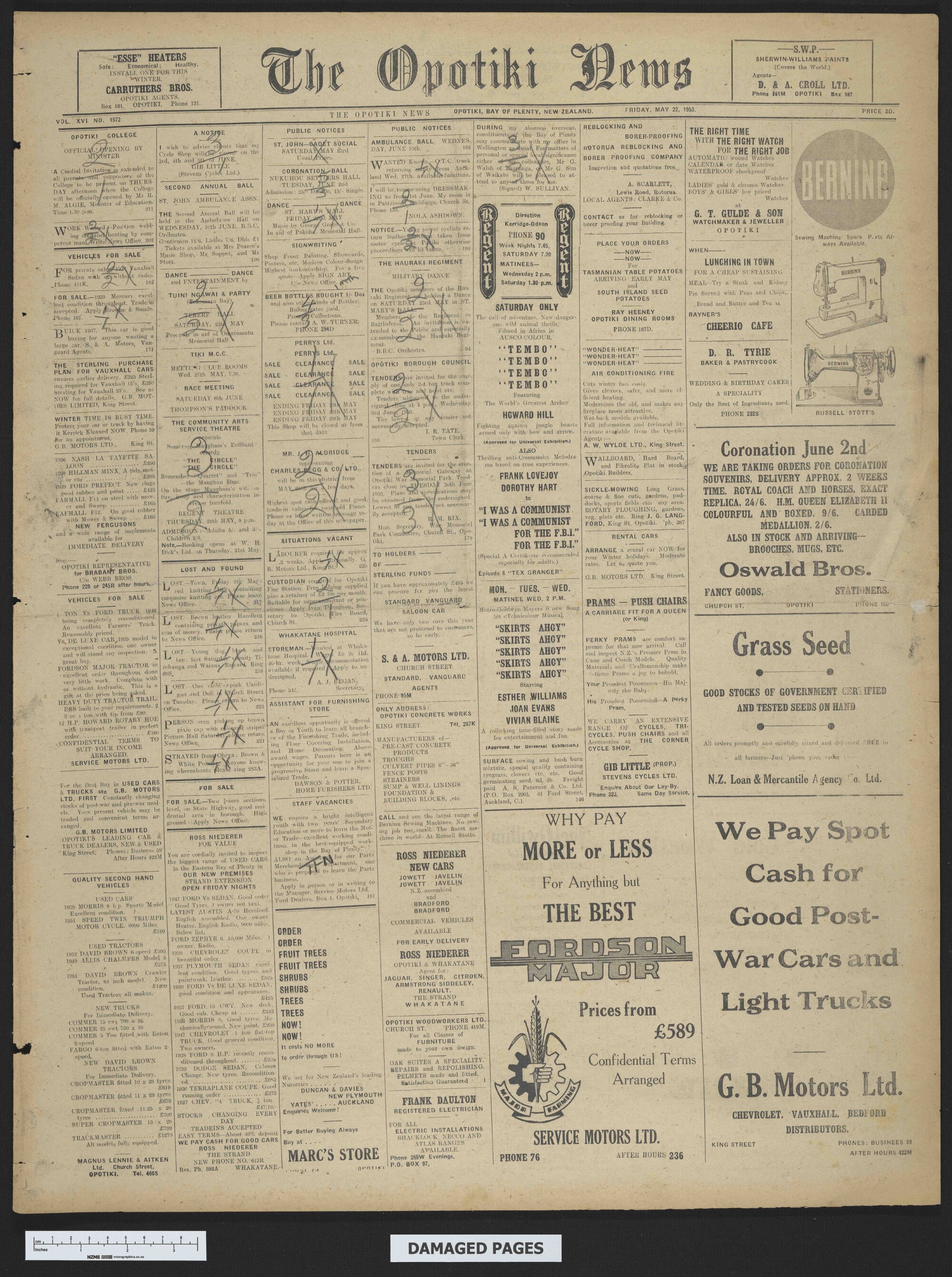 1953-05-22 Opotiki News