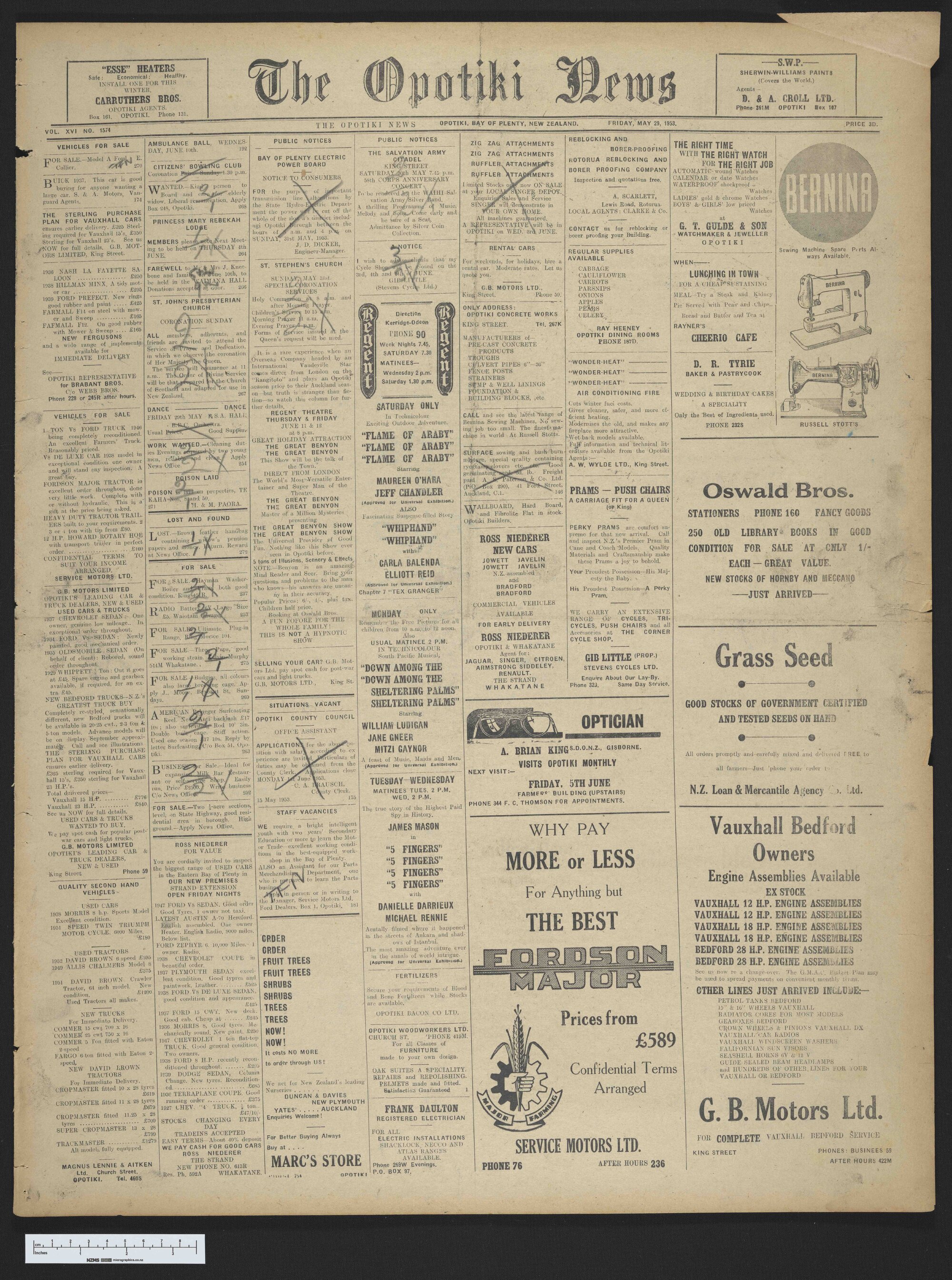 1953-05-29 Opotiki News