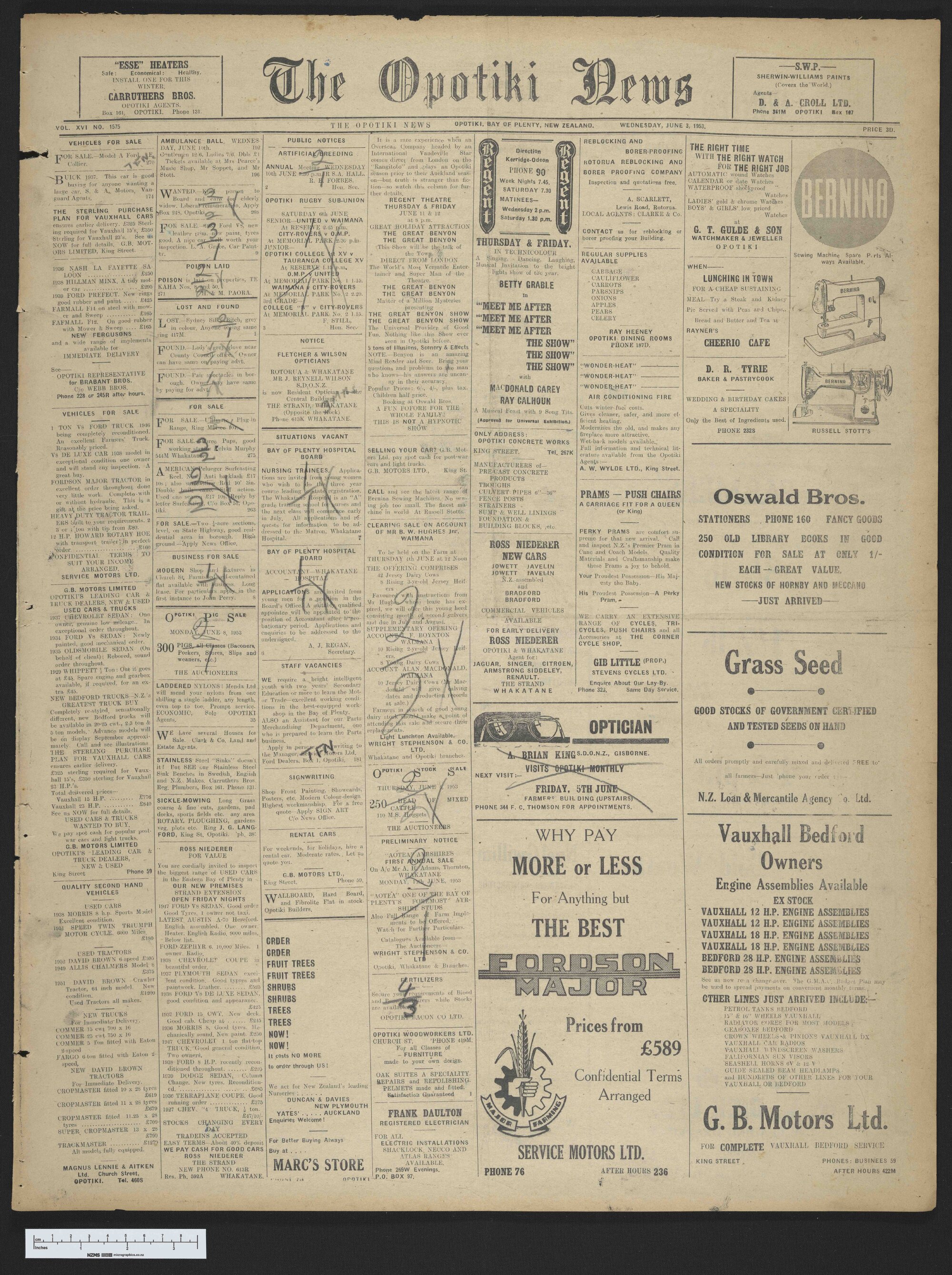 1953-06-03 Opotiki News