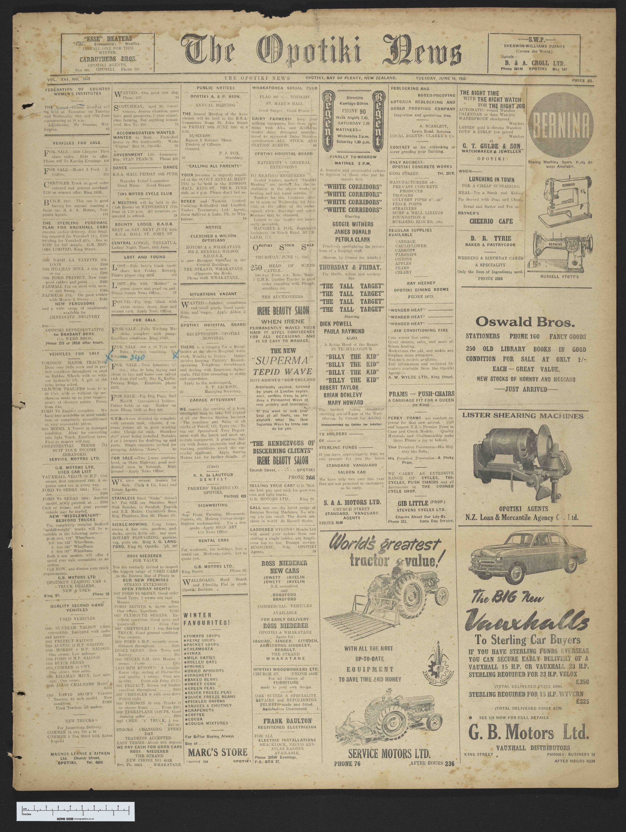 1953-06-16 Opotiki News