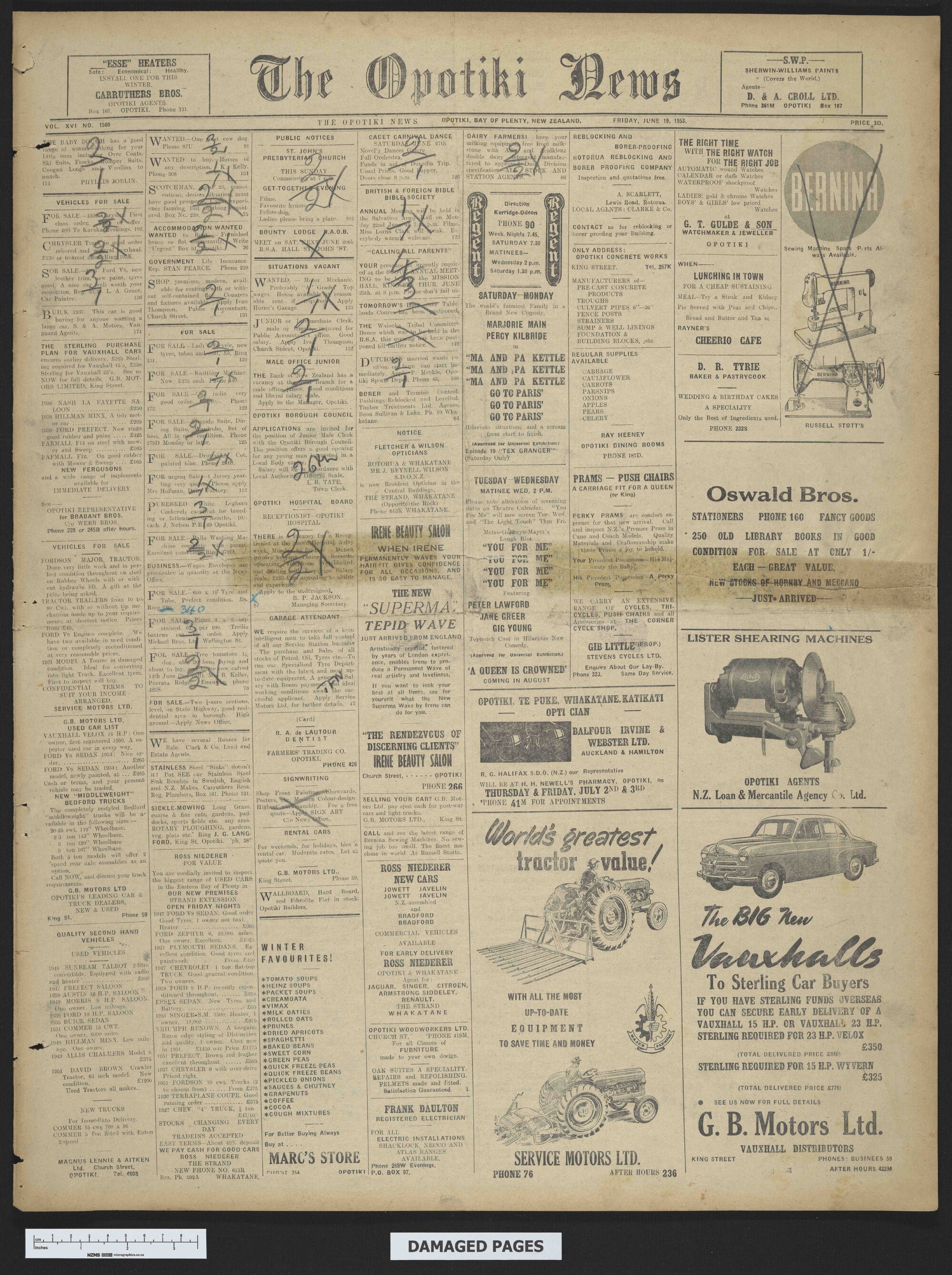 1953-06-19 Opotiki News