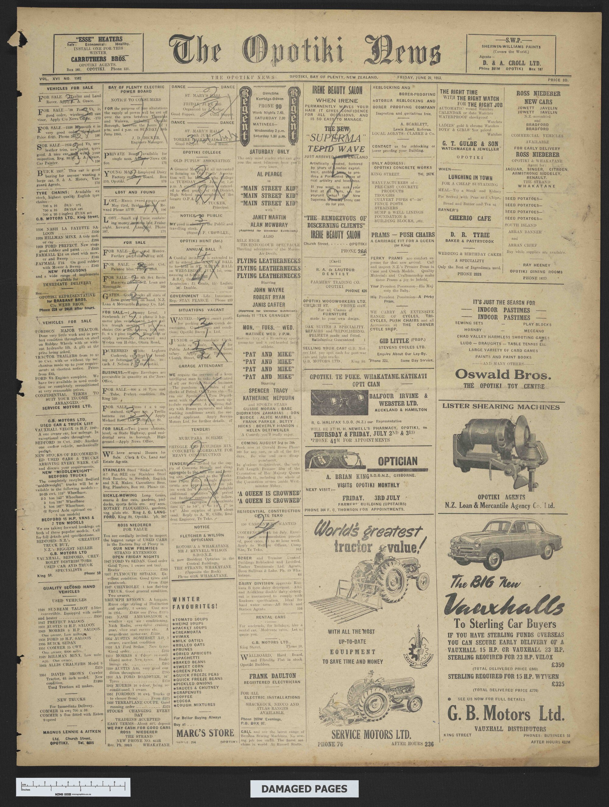 1953-06-26 Opotiki News