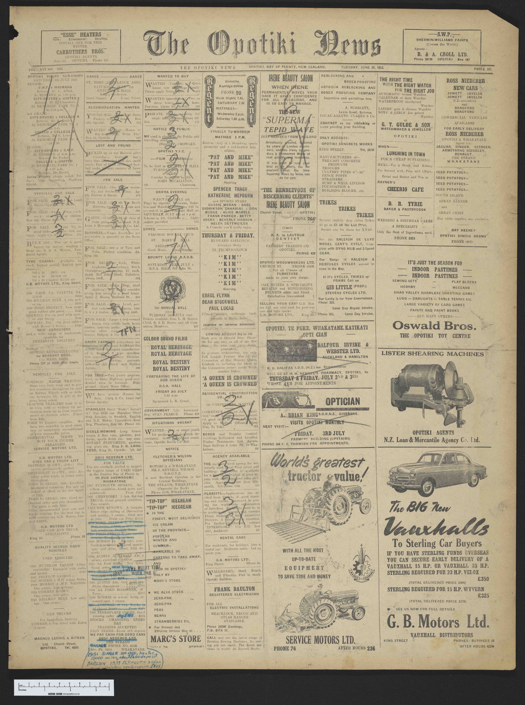 1953-06-30 Opotiki News