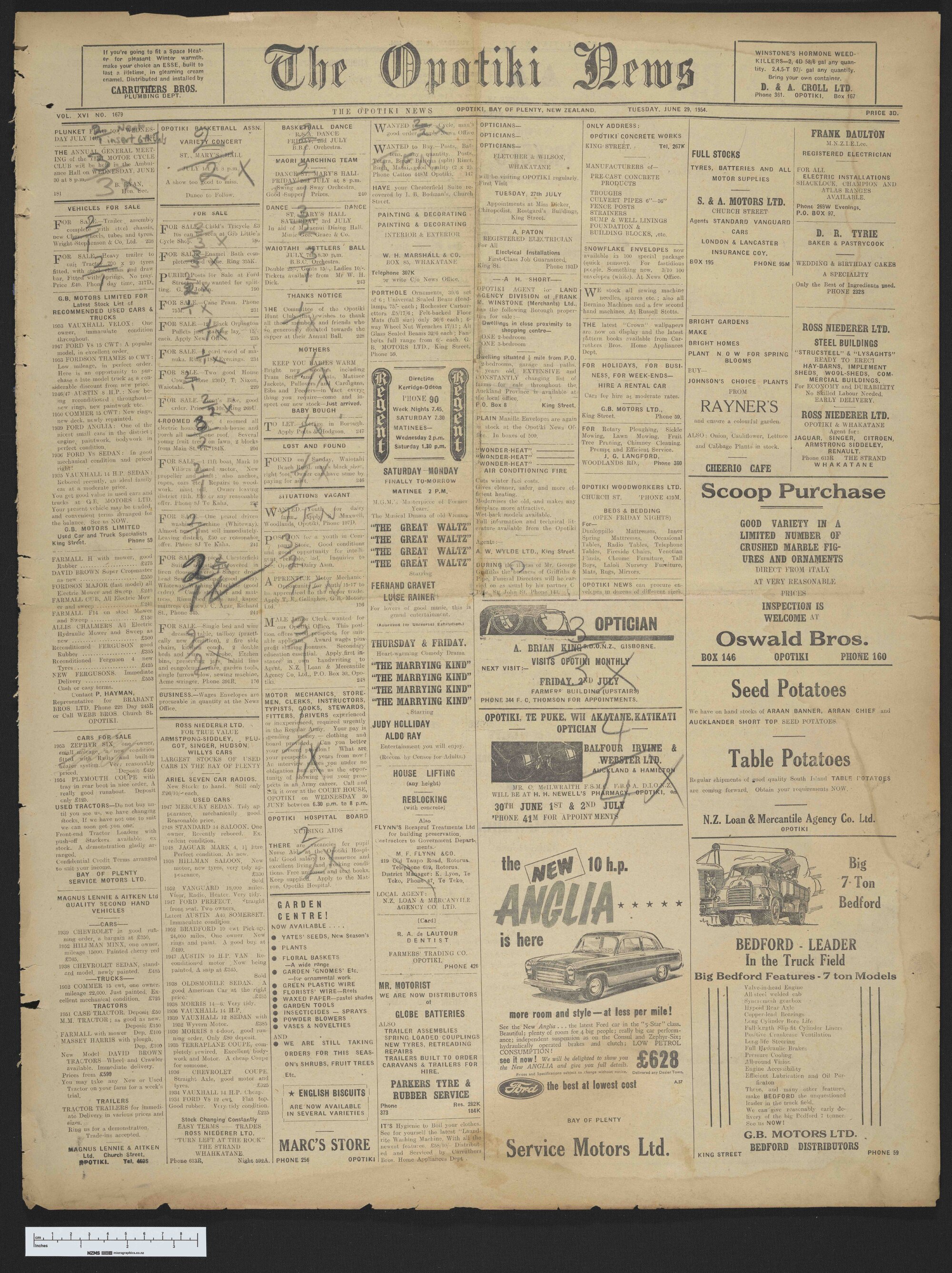 1954-06-29 Opotiki News