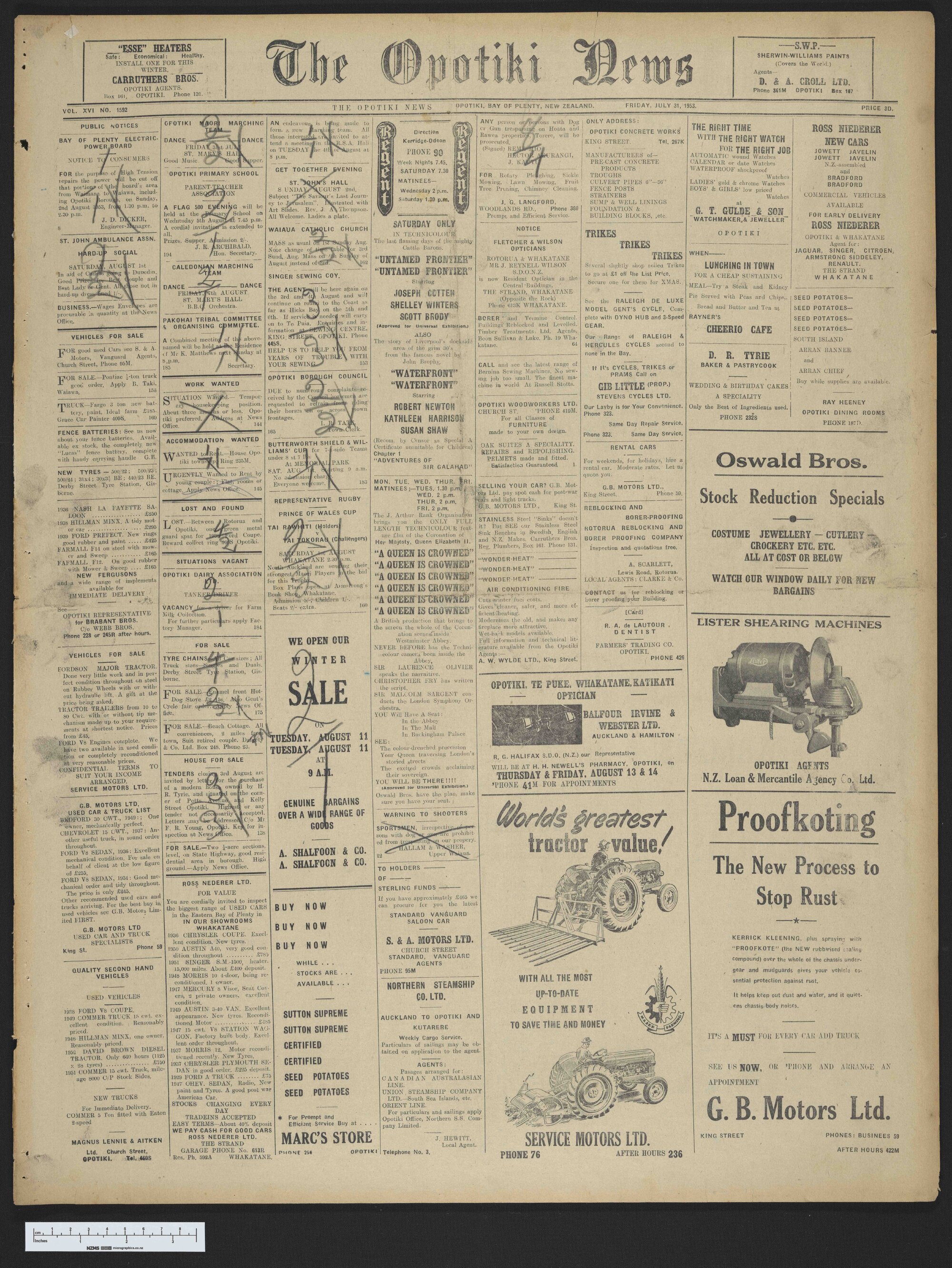1953-07-31 Opotiki News