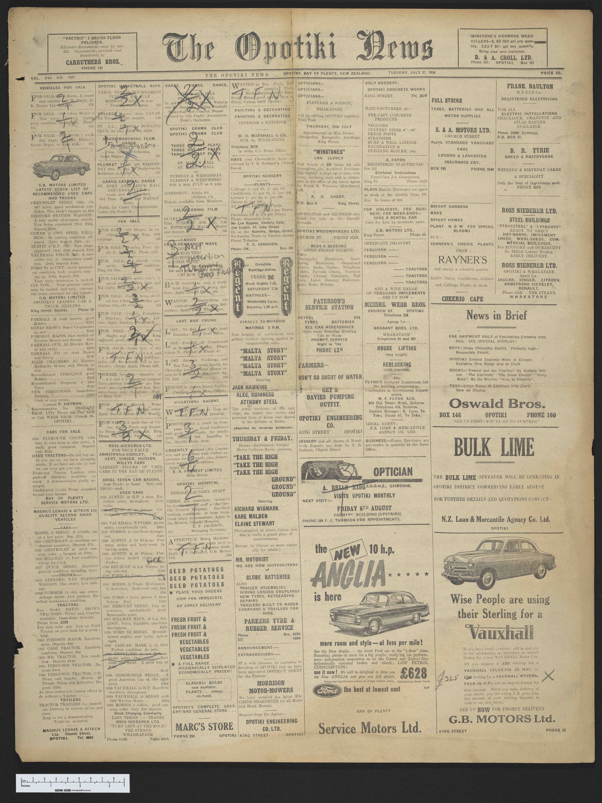 1954-07-27 Opotiki News