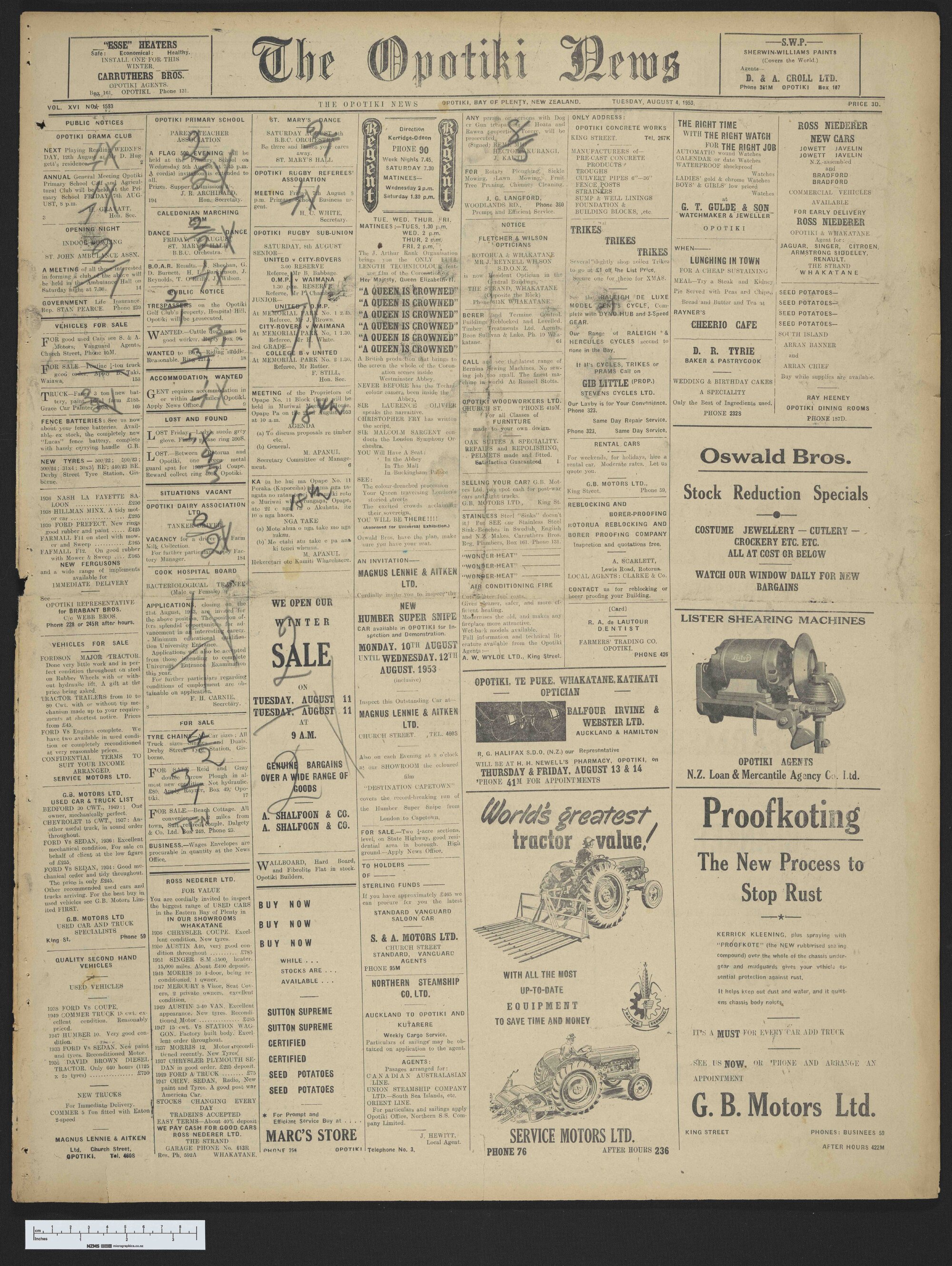 1953-08-04 Opotiki News