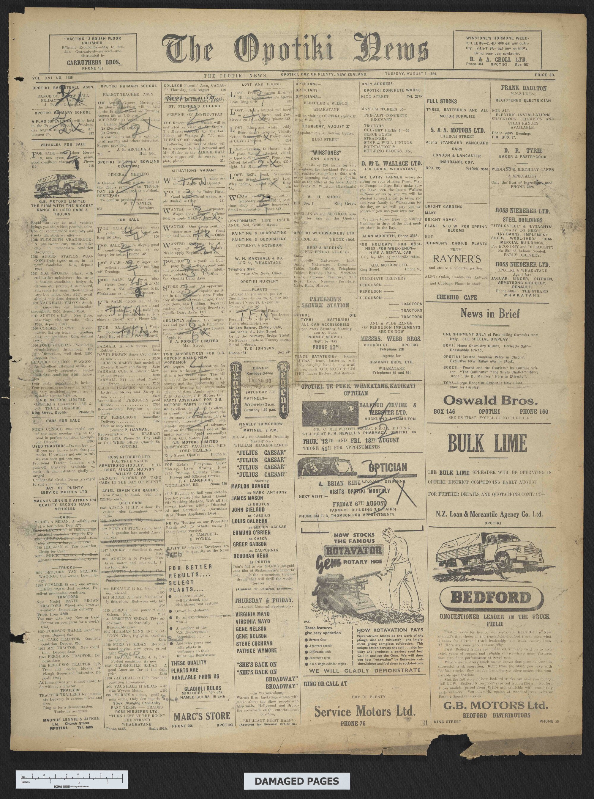 1954-08-03 Opotiki News