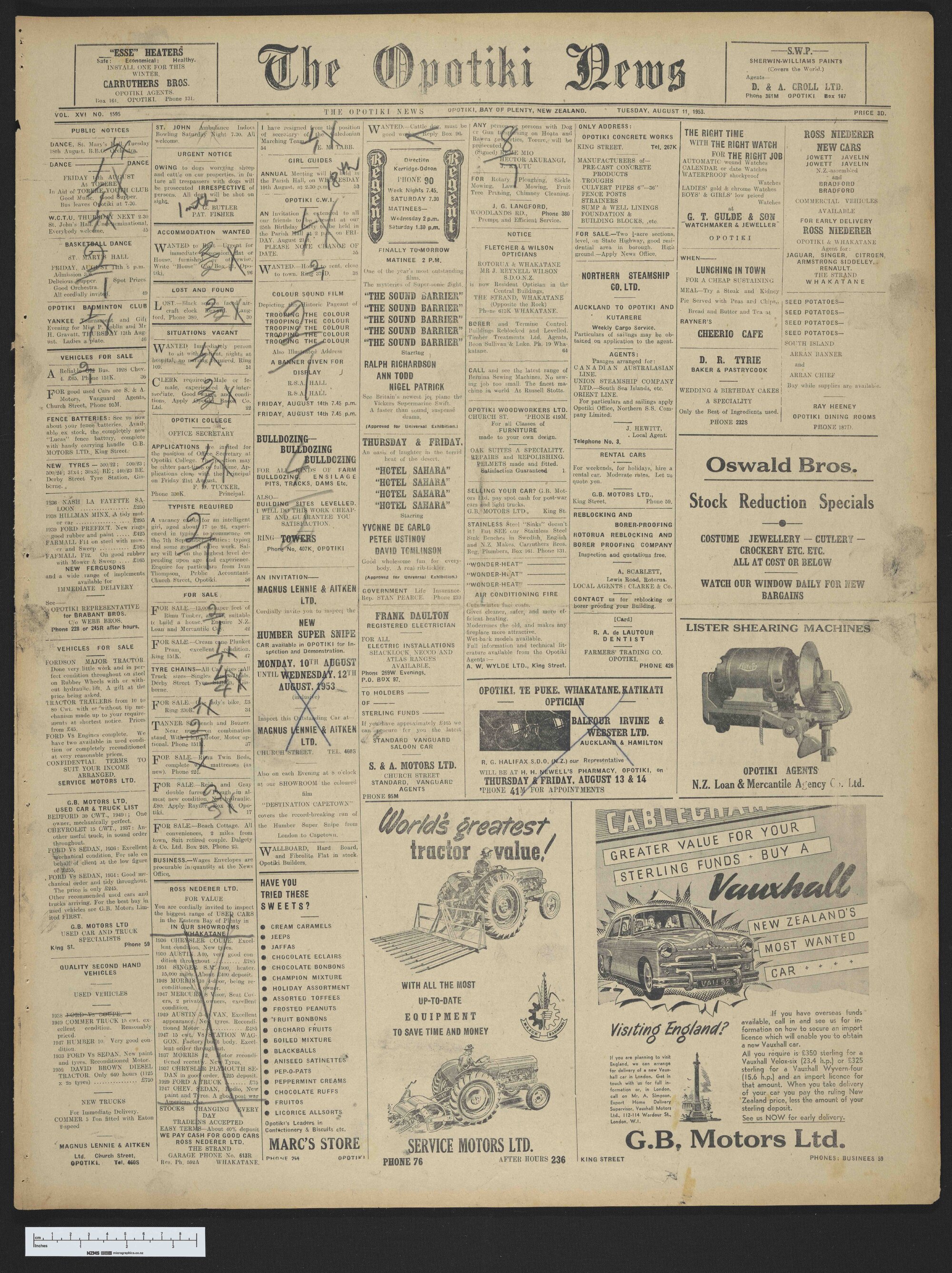1953-08-11 Opotiki News