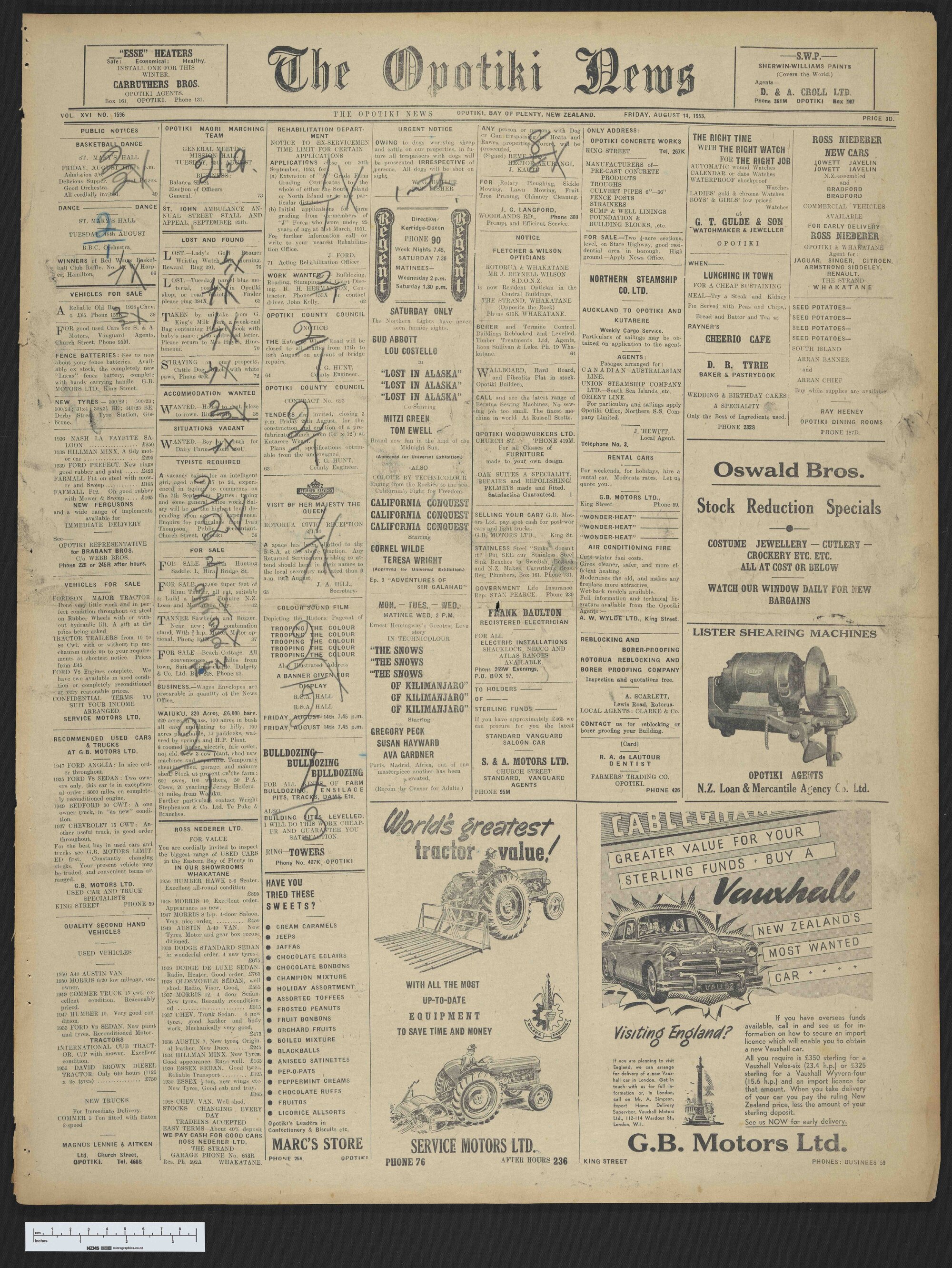 1953-08-14 Opotiki News