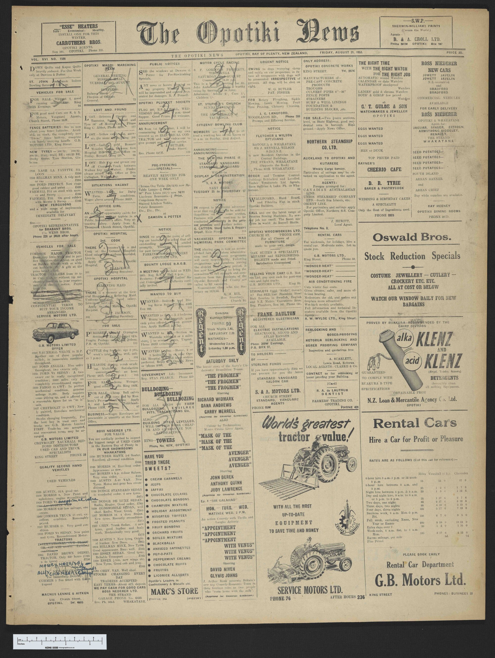 1953-08-21 Opotiki News