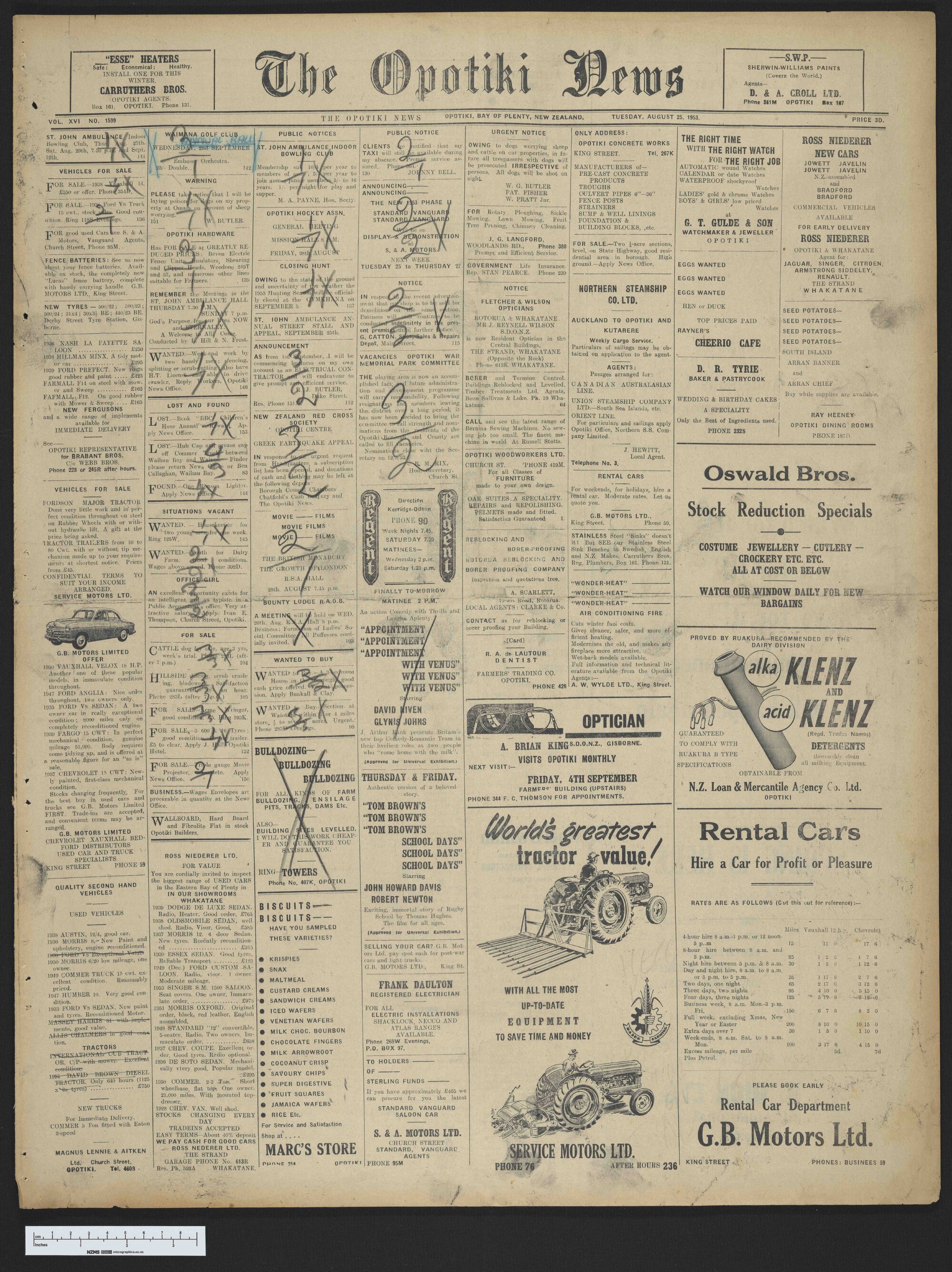 1953-08-25 Opotiki News