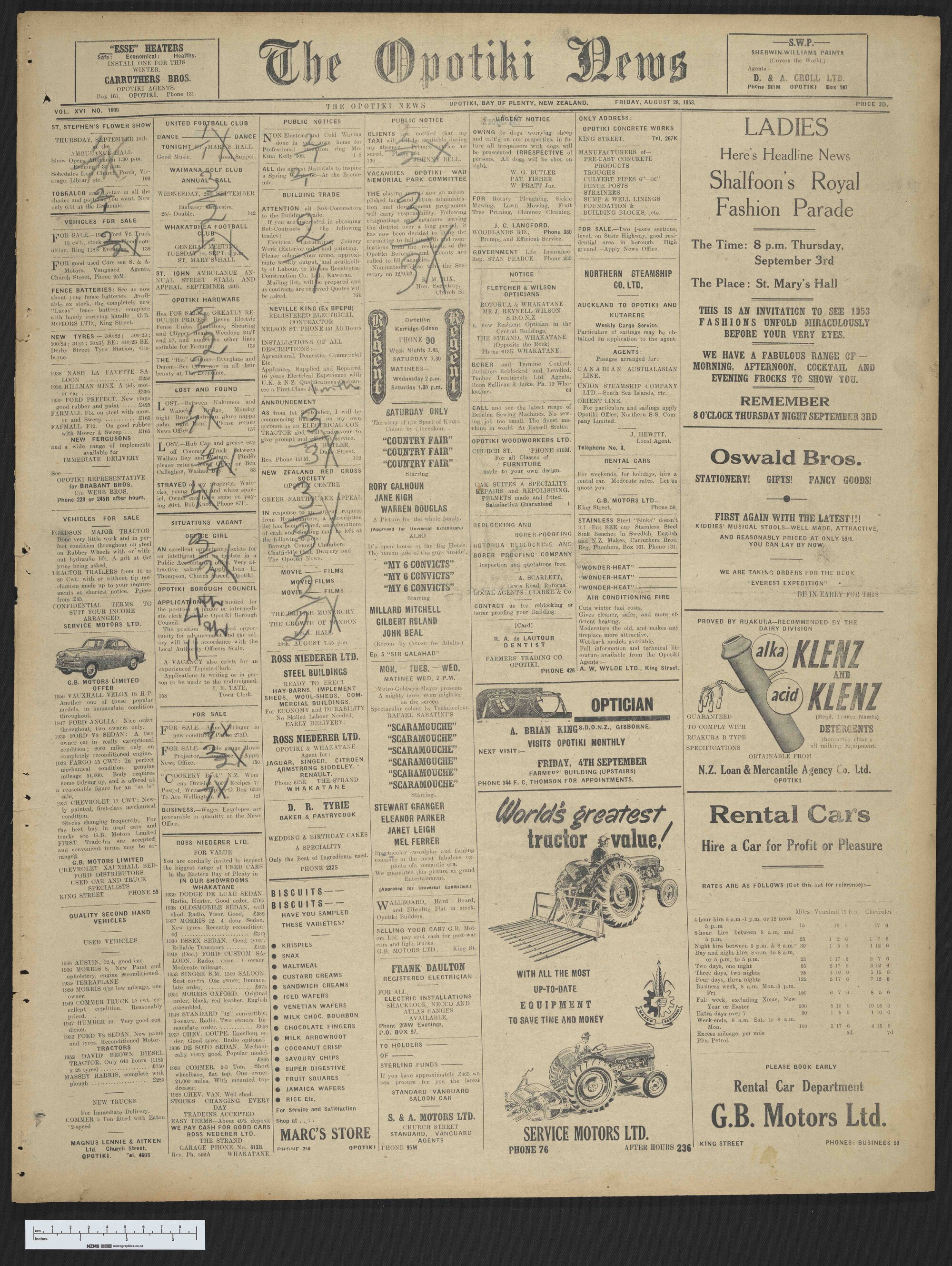 1953-08-28 Opotiki News