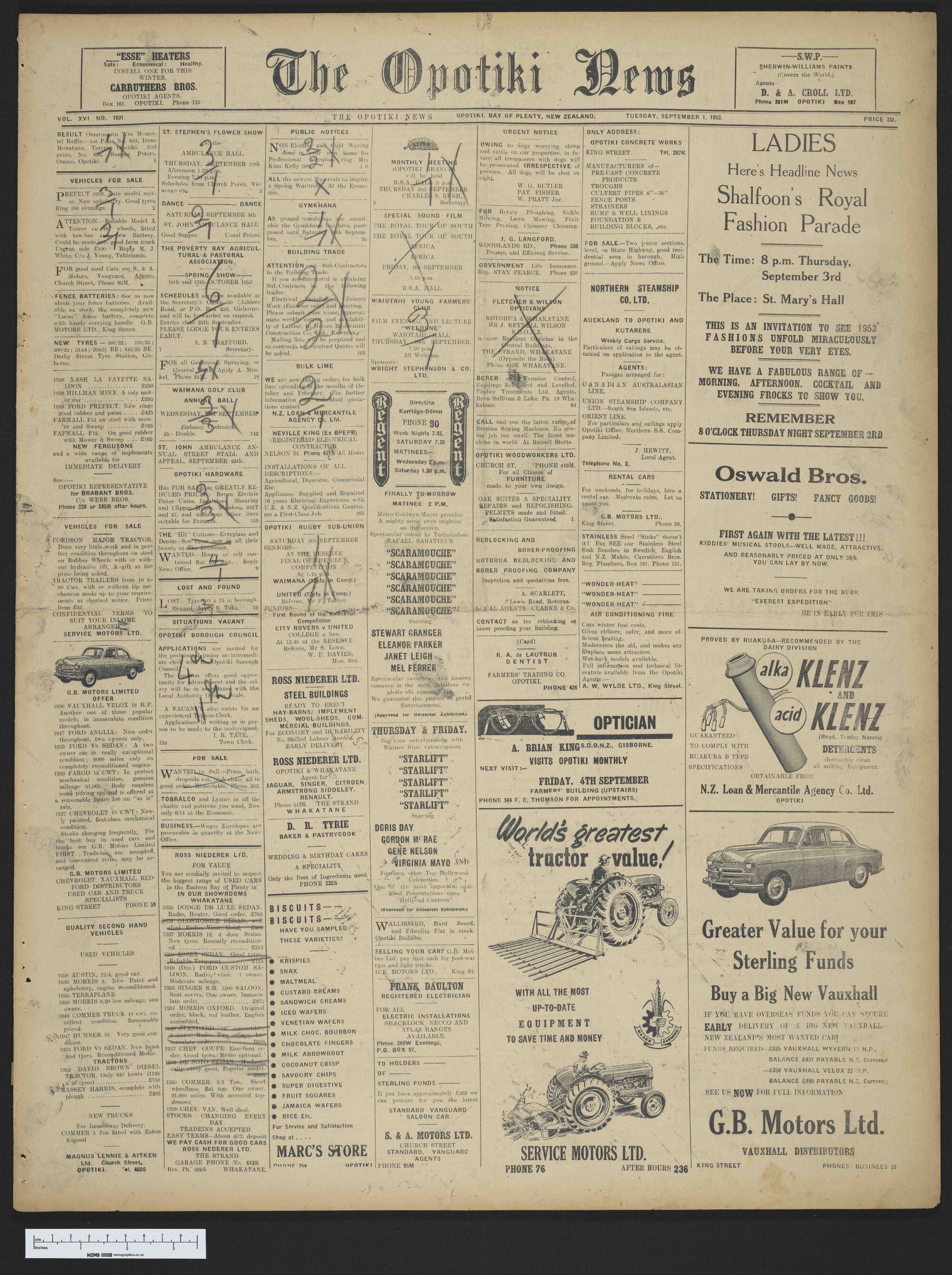 1953-09-01 Opotiki News