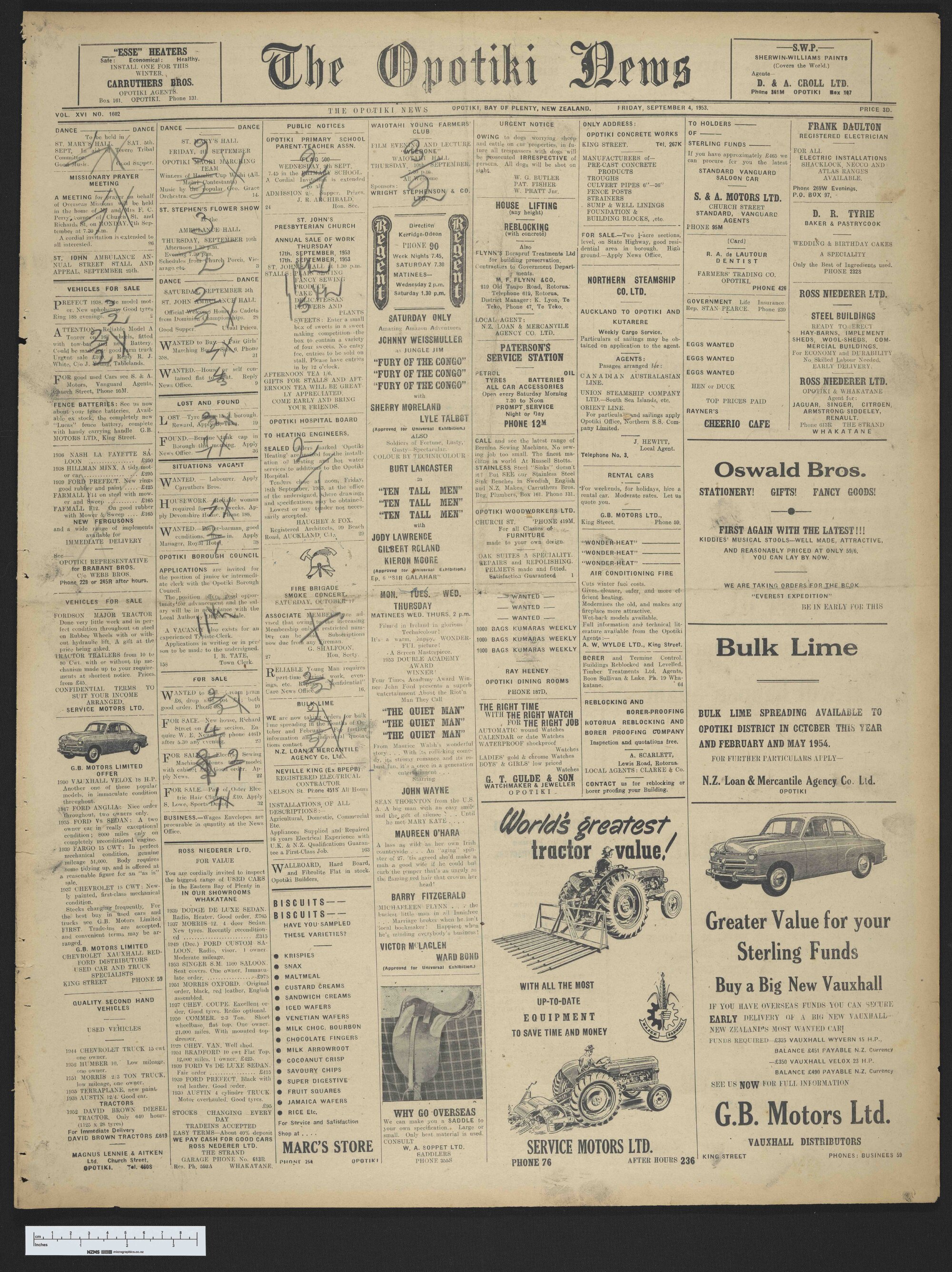 1953-09-04 Opotiki News