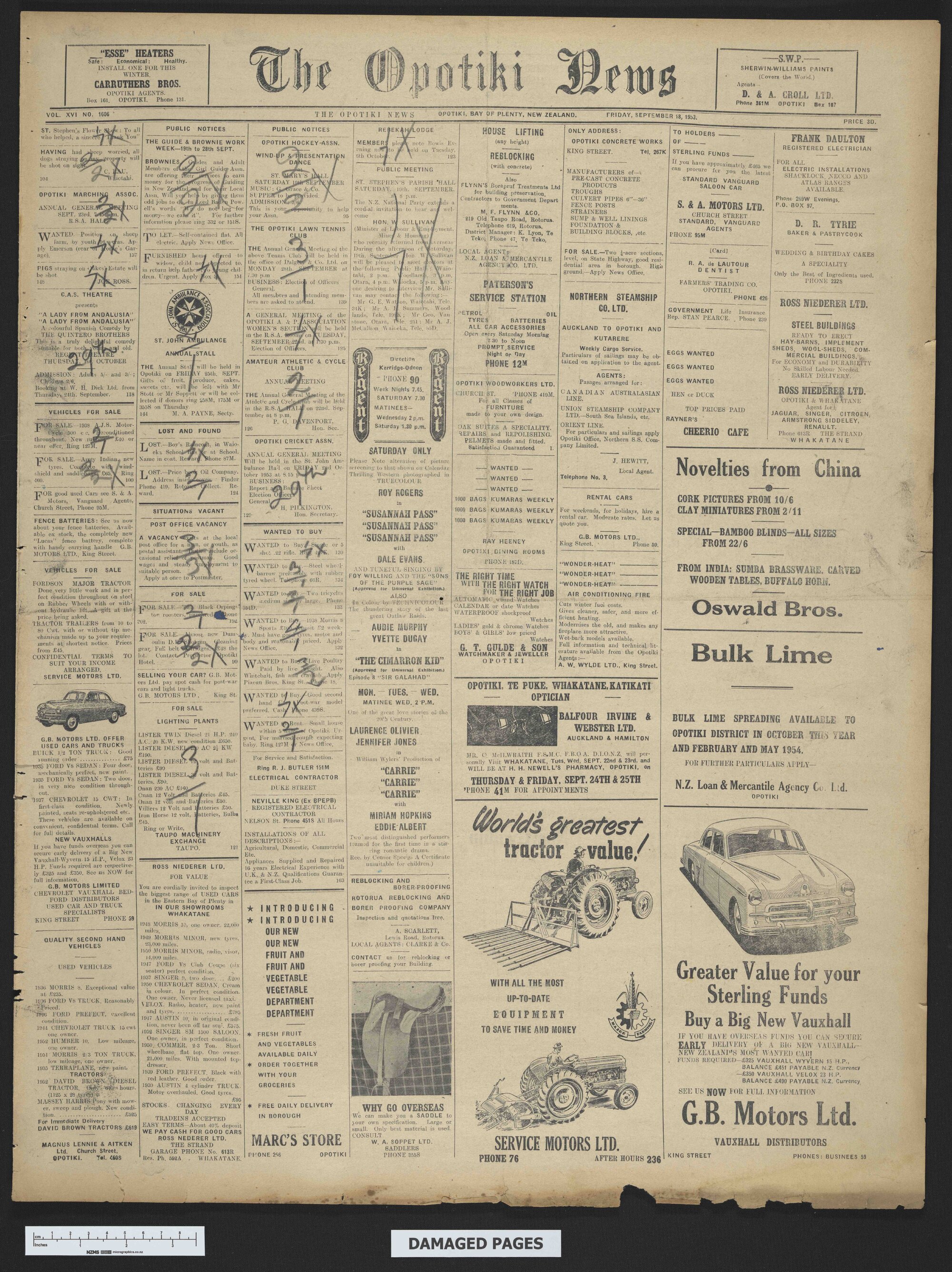 1953-09-18 Opotiki News
