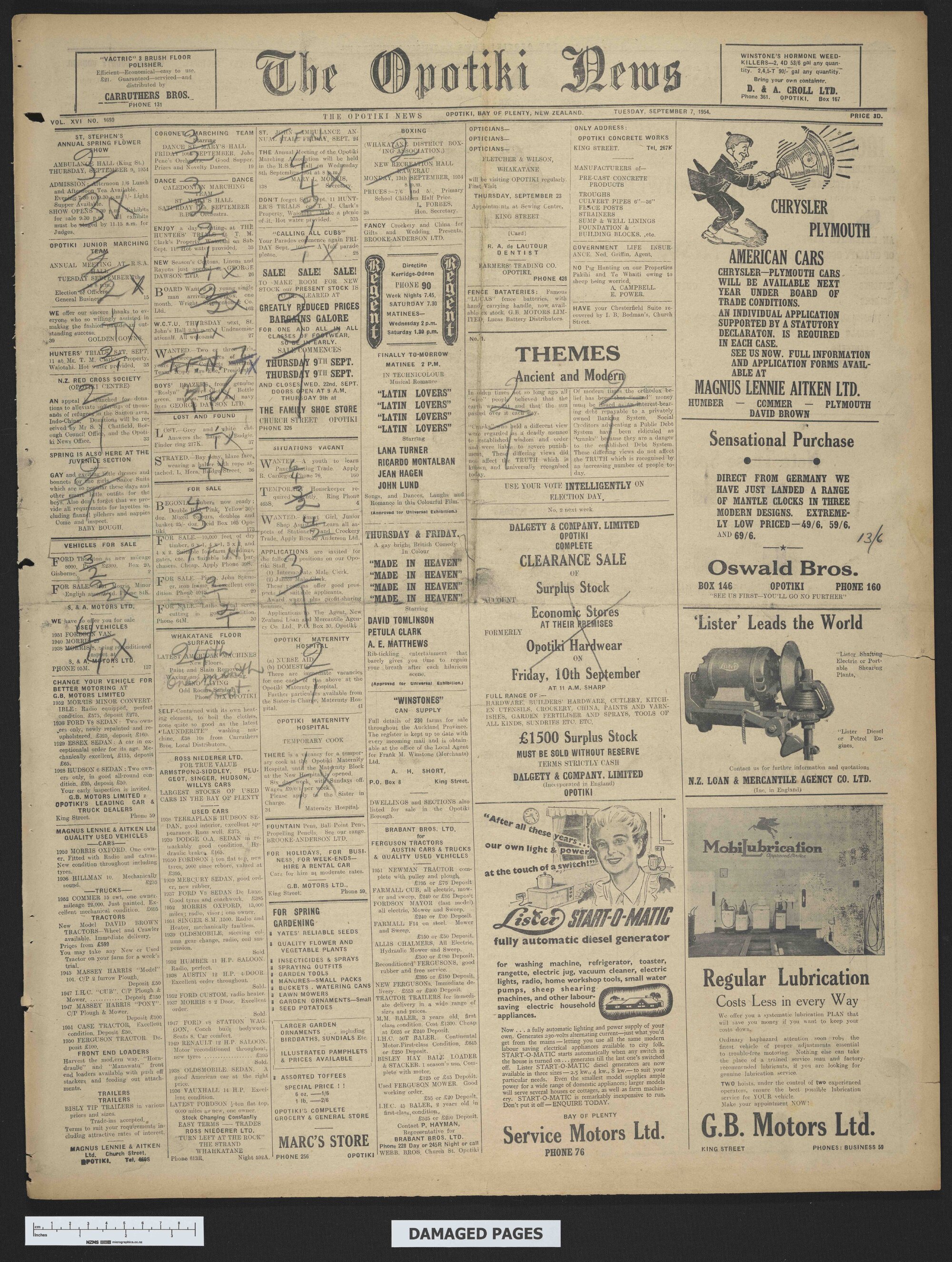 1954-09-07 Opotiki News