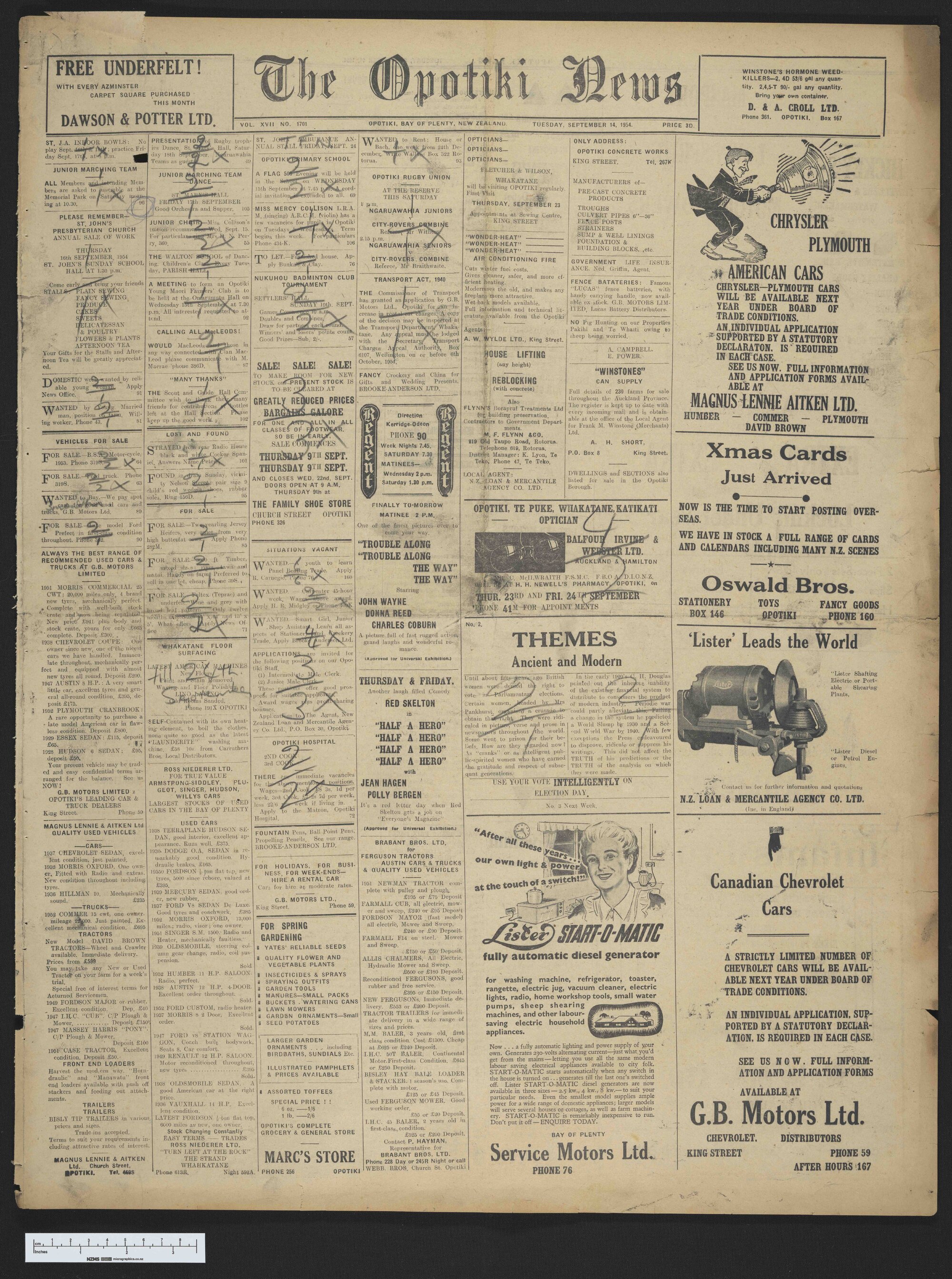 1954-09-14 Opotiki News