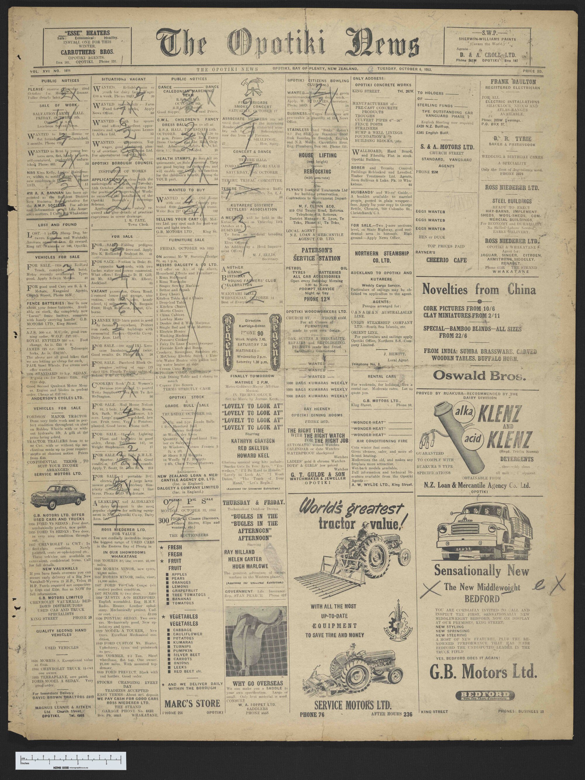 1953-10-06 Opotiki News