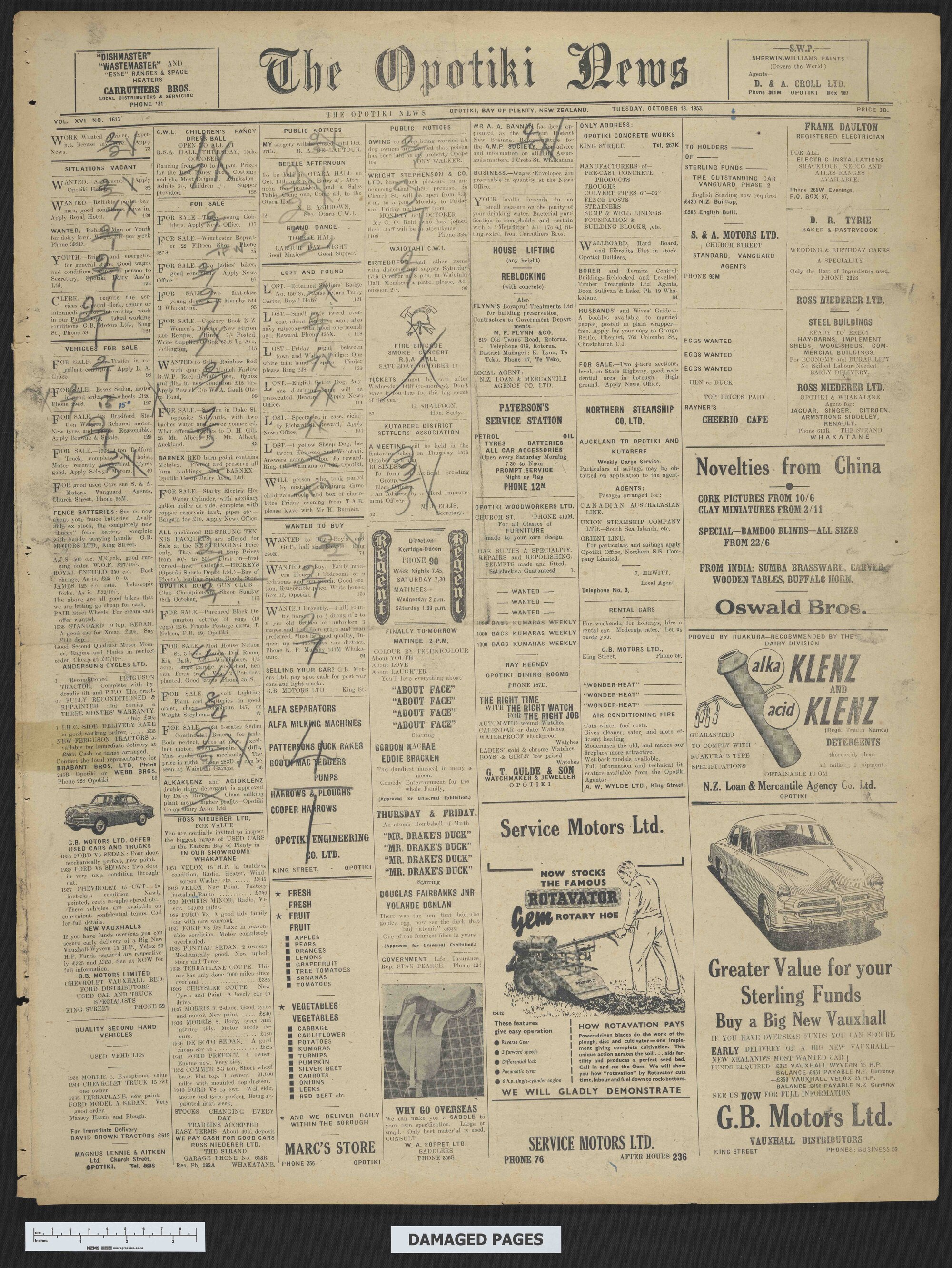 1953-10-13 Opotiki News