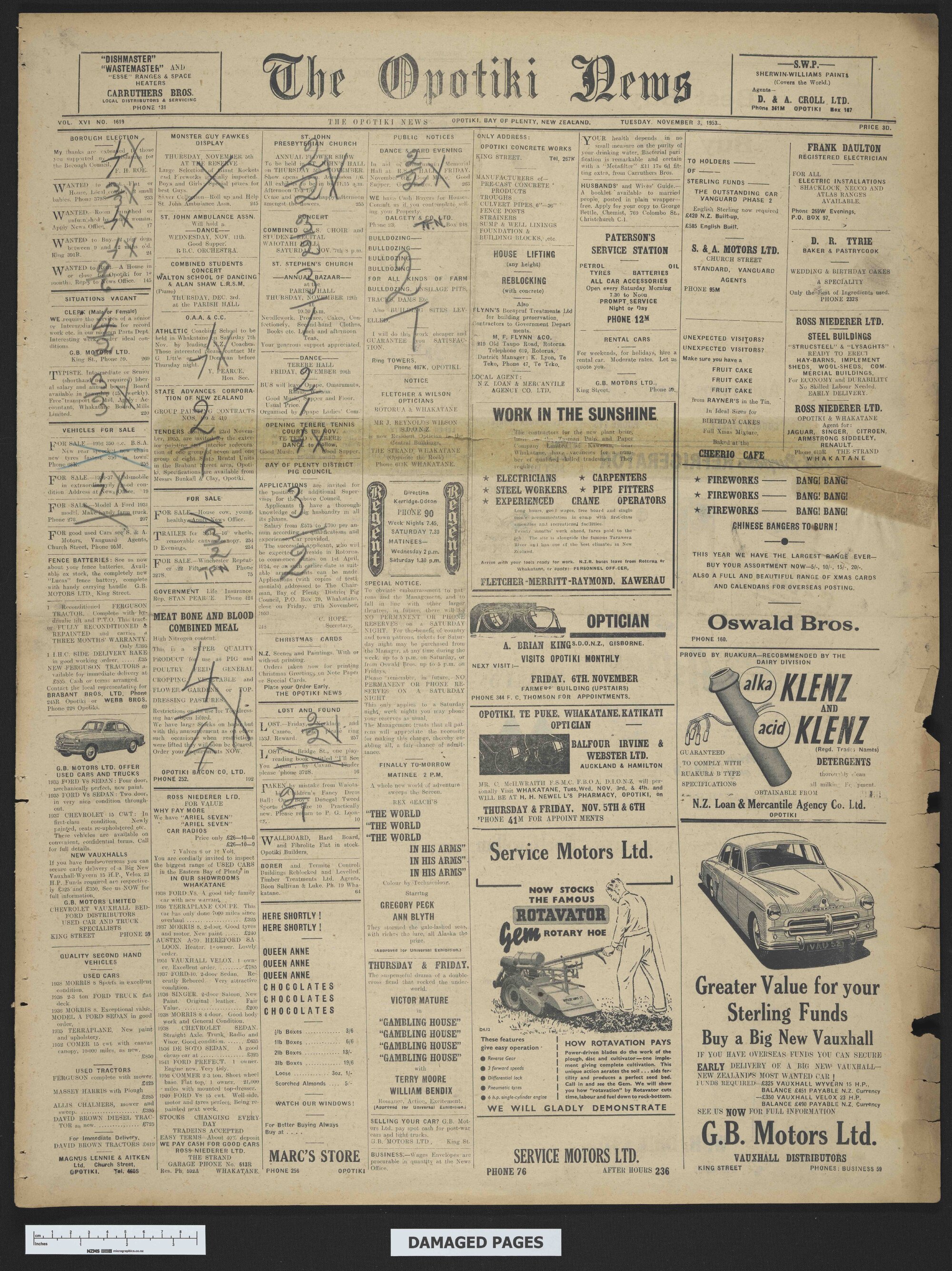 1953-11-03 Opotiki News