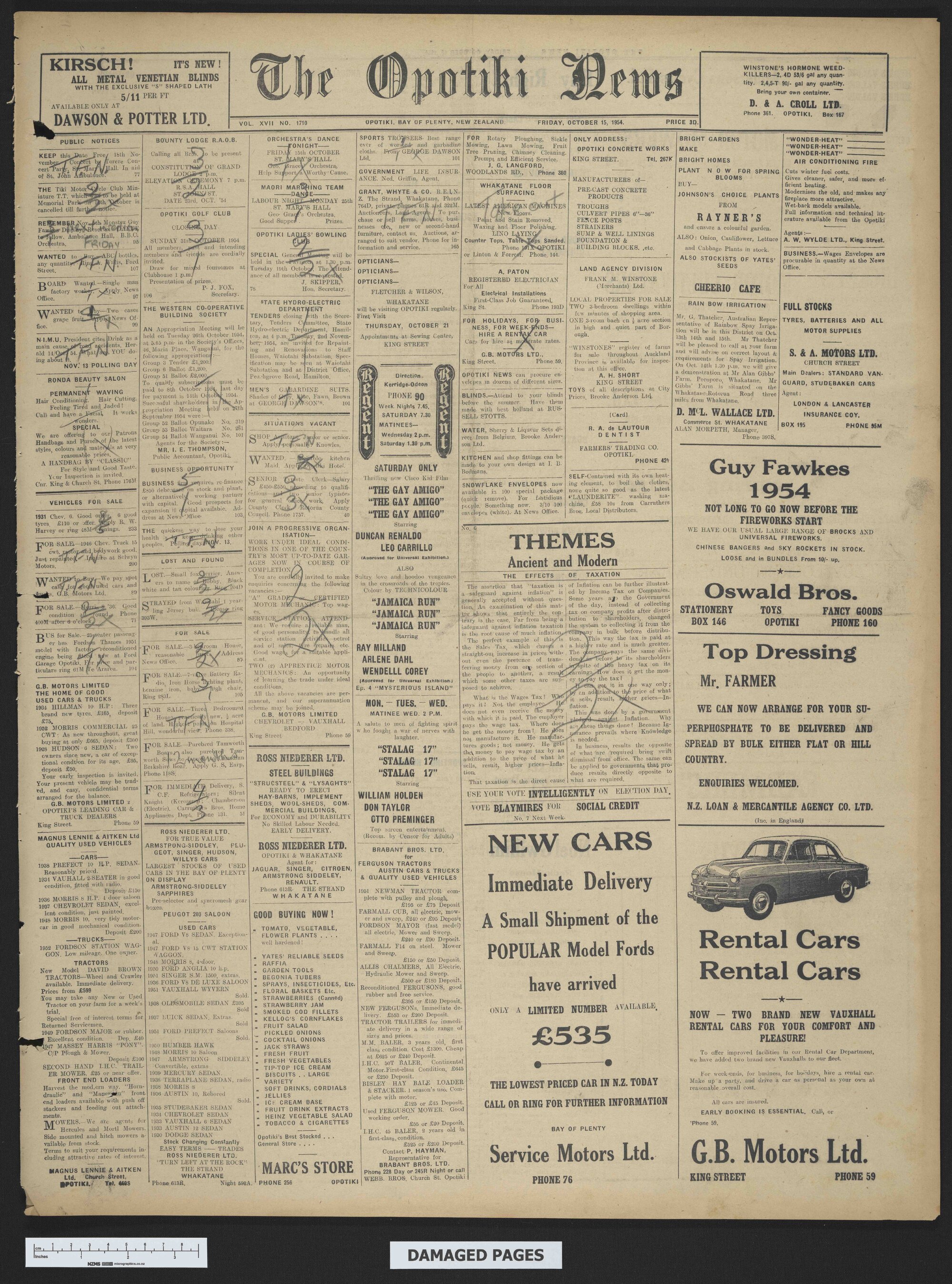 1954-10-15 Opotiki News