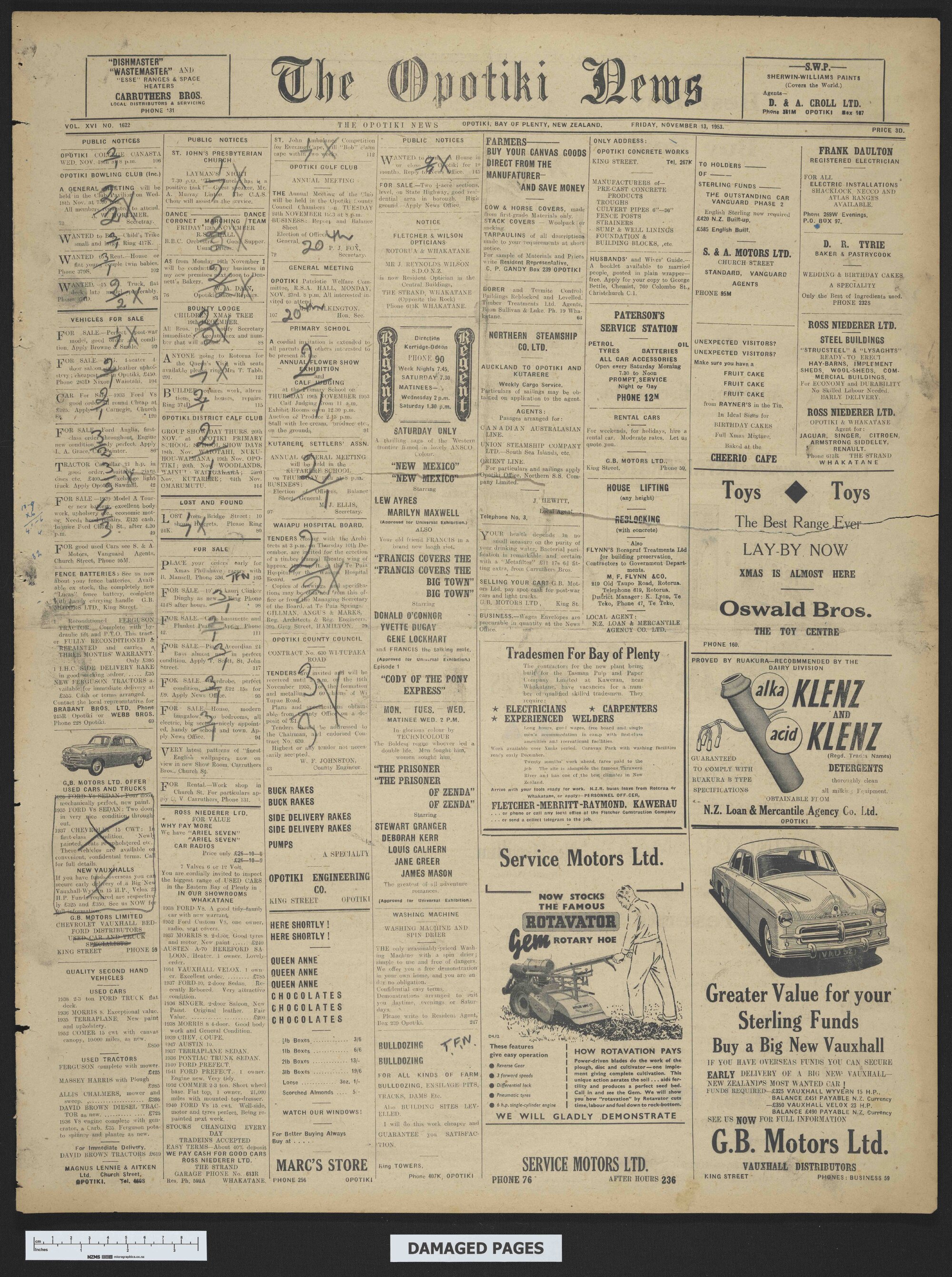 1953-11-13 Opotiki News