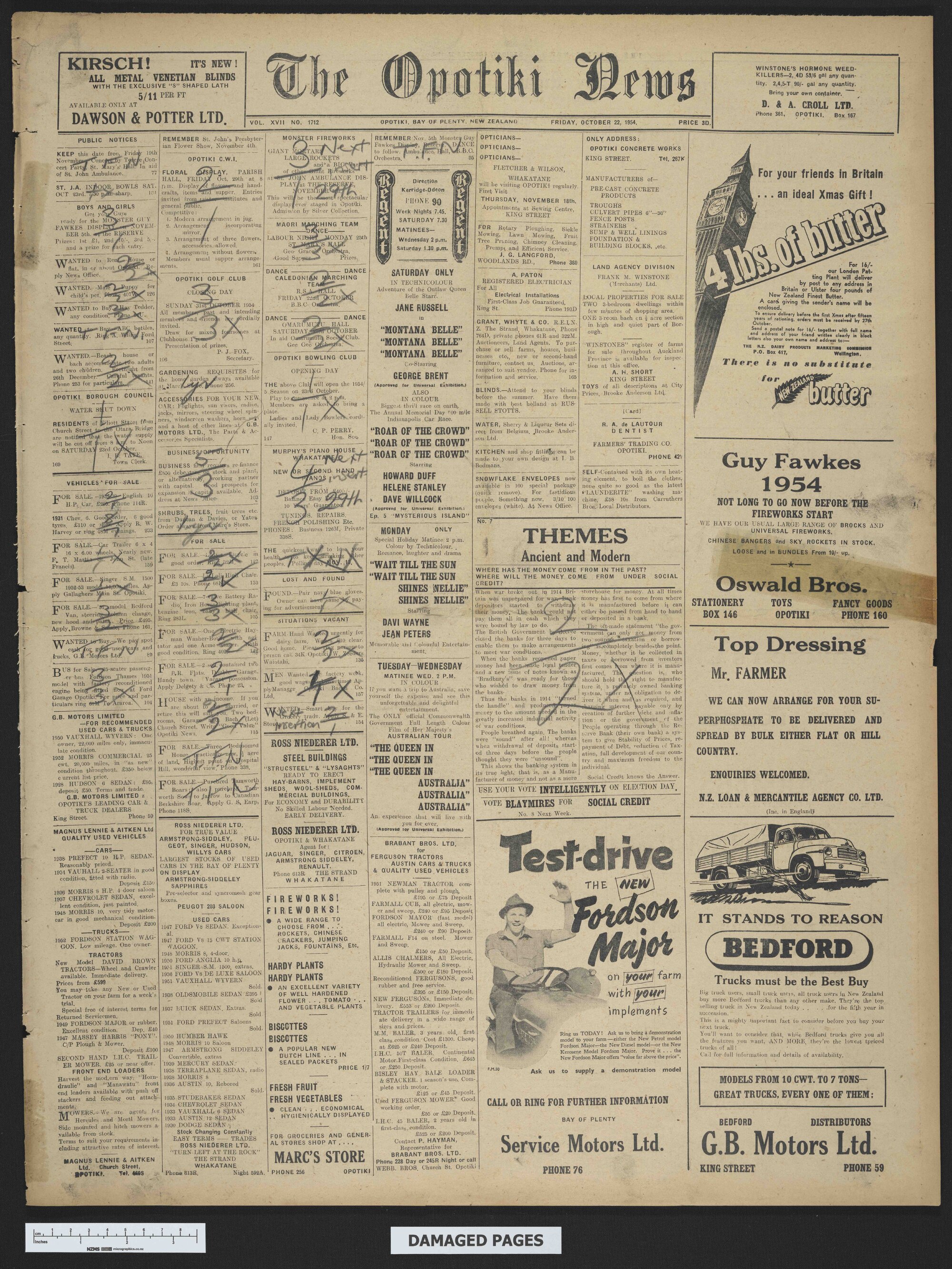 1954-10-22 Opotiki News