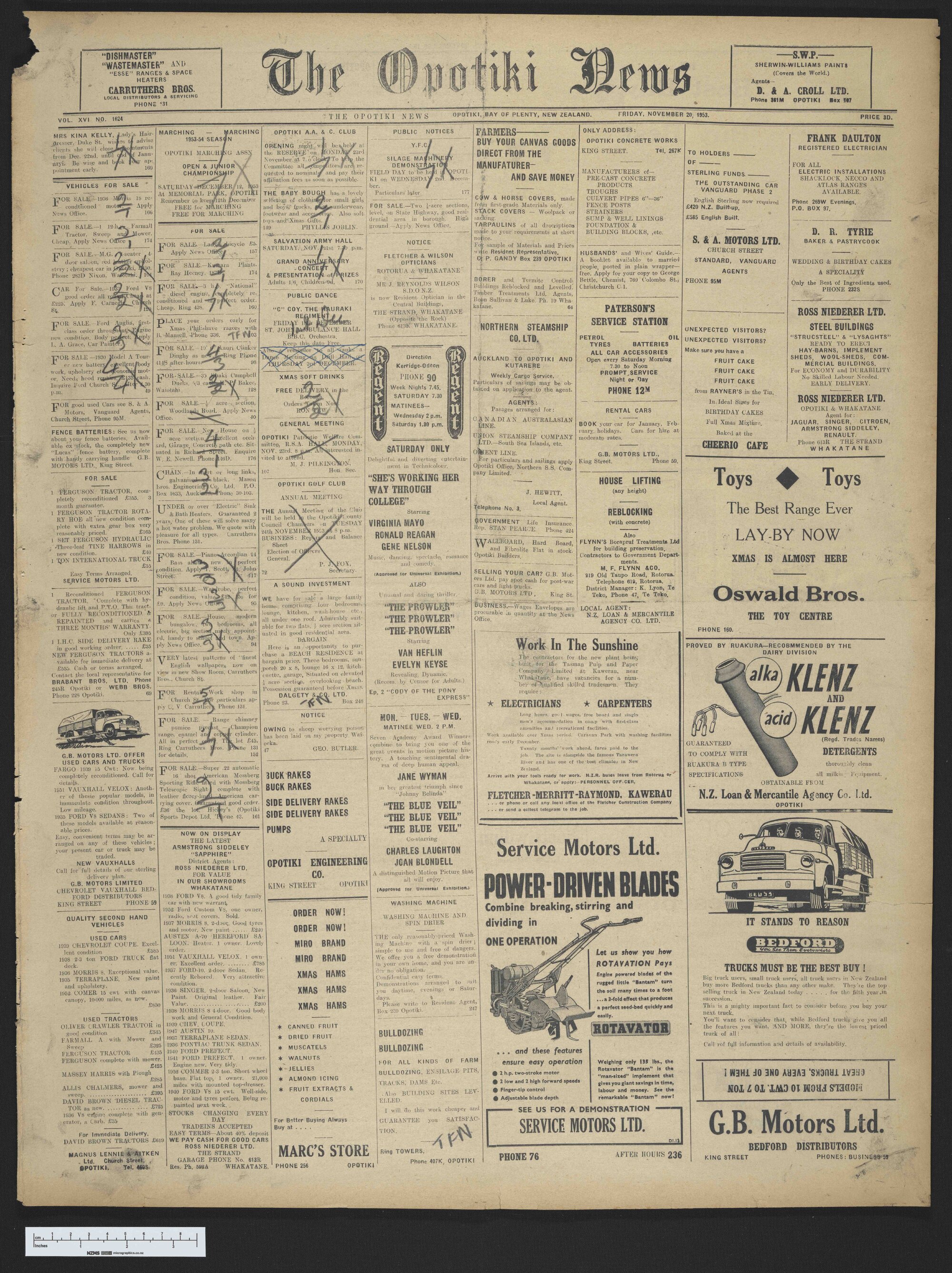 1953-11-20 Opotiki News