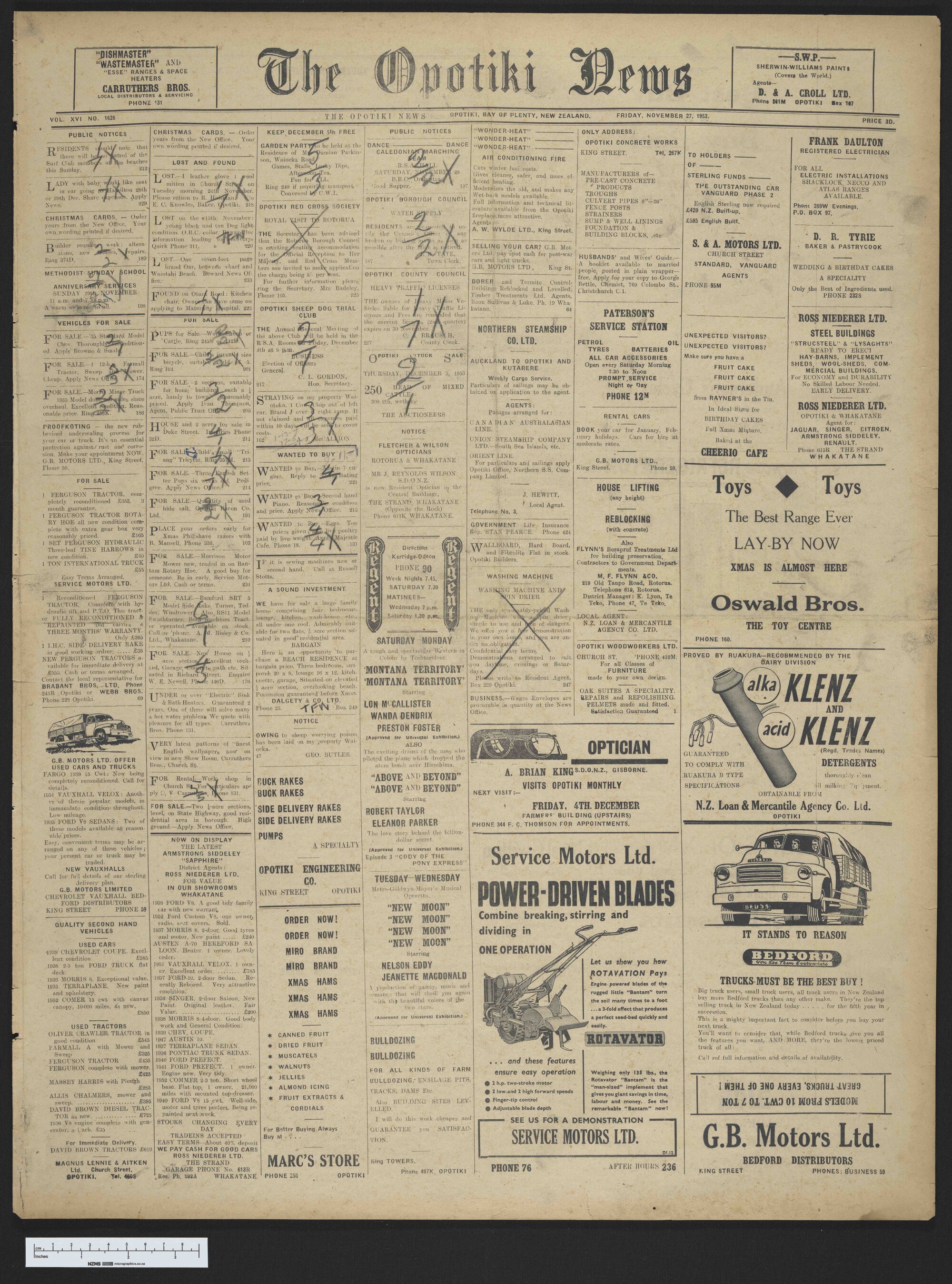 1953-11-27 Opotiki News