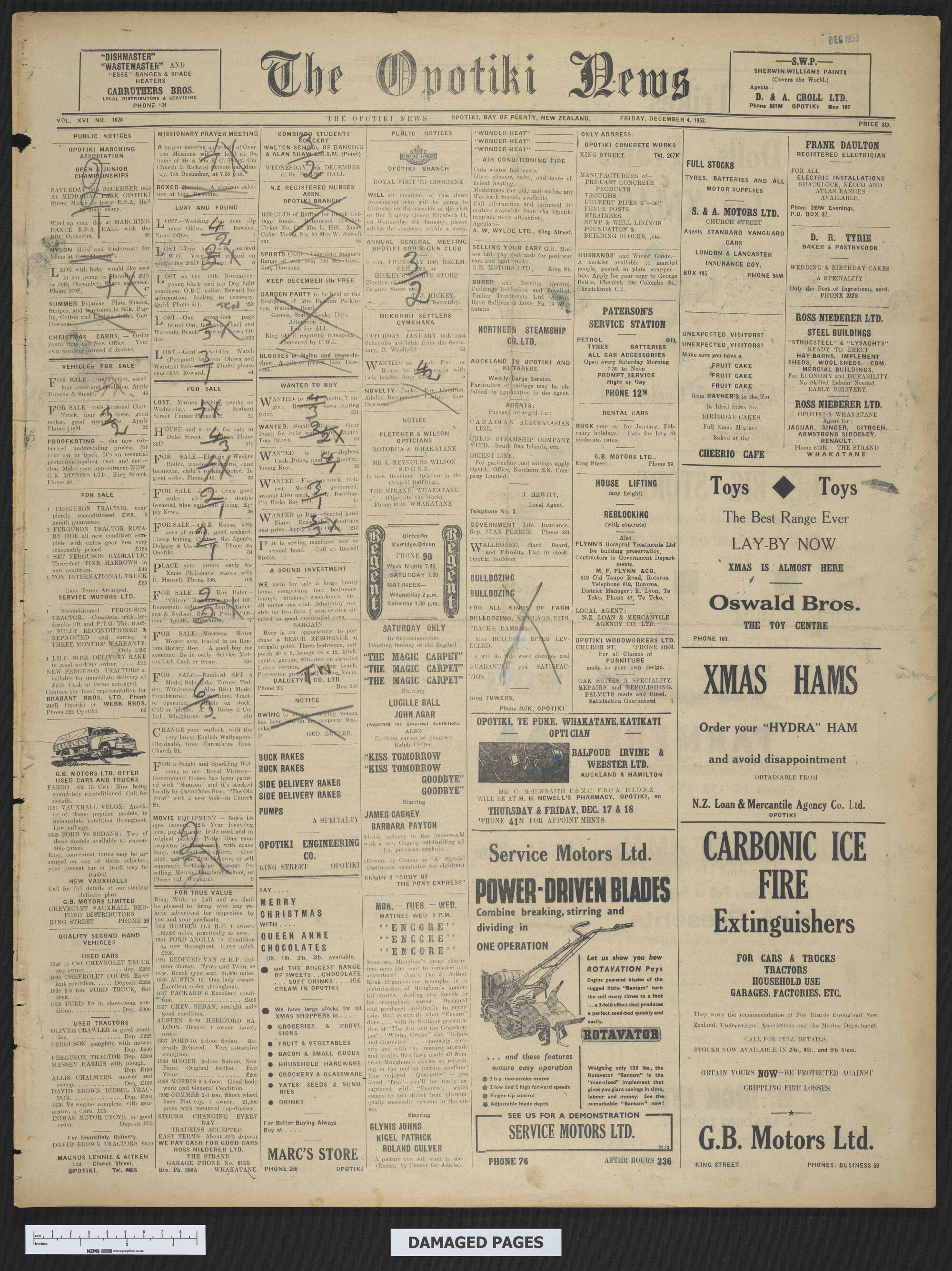 1953-12-04 Opotiki News
