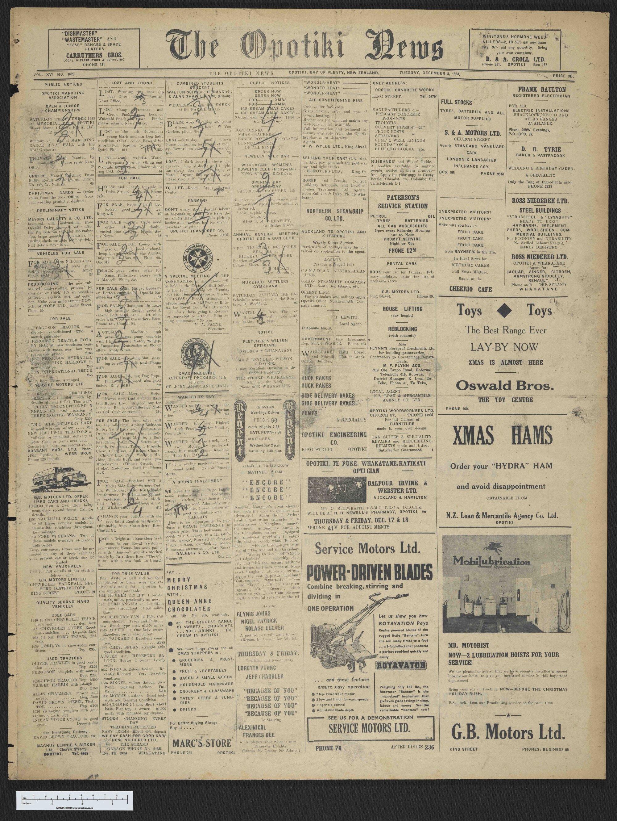 1953-12-08 Opotiki News