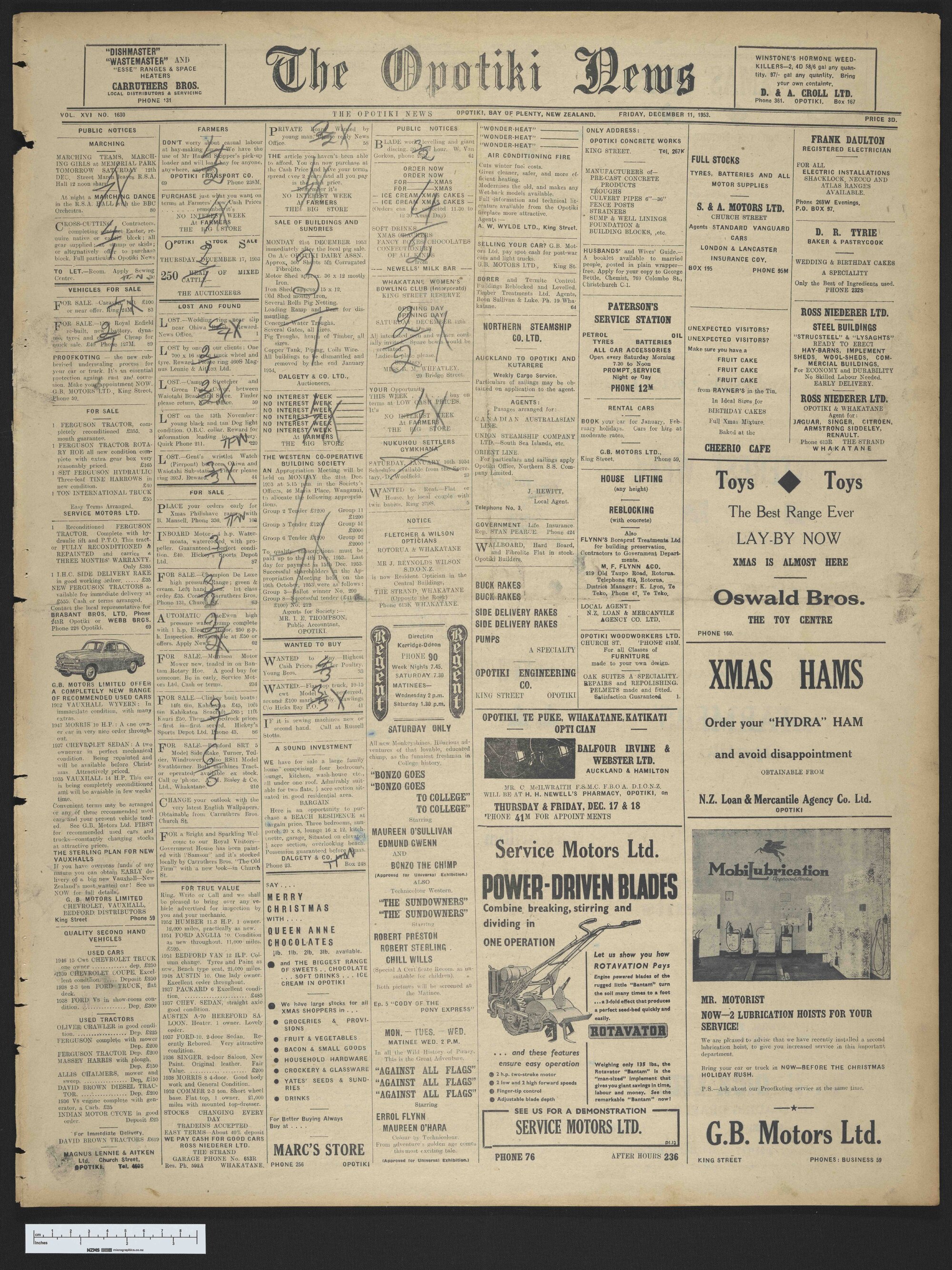 1953-12-11 Opotiki News