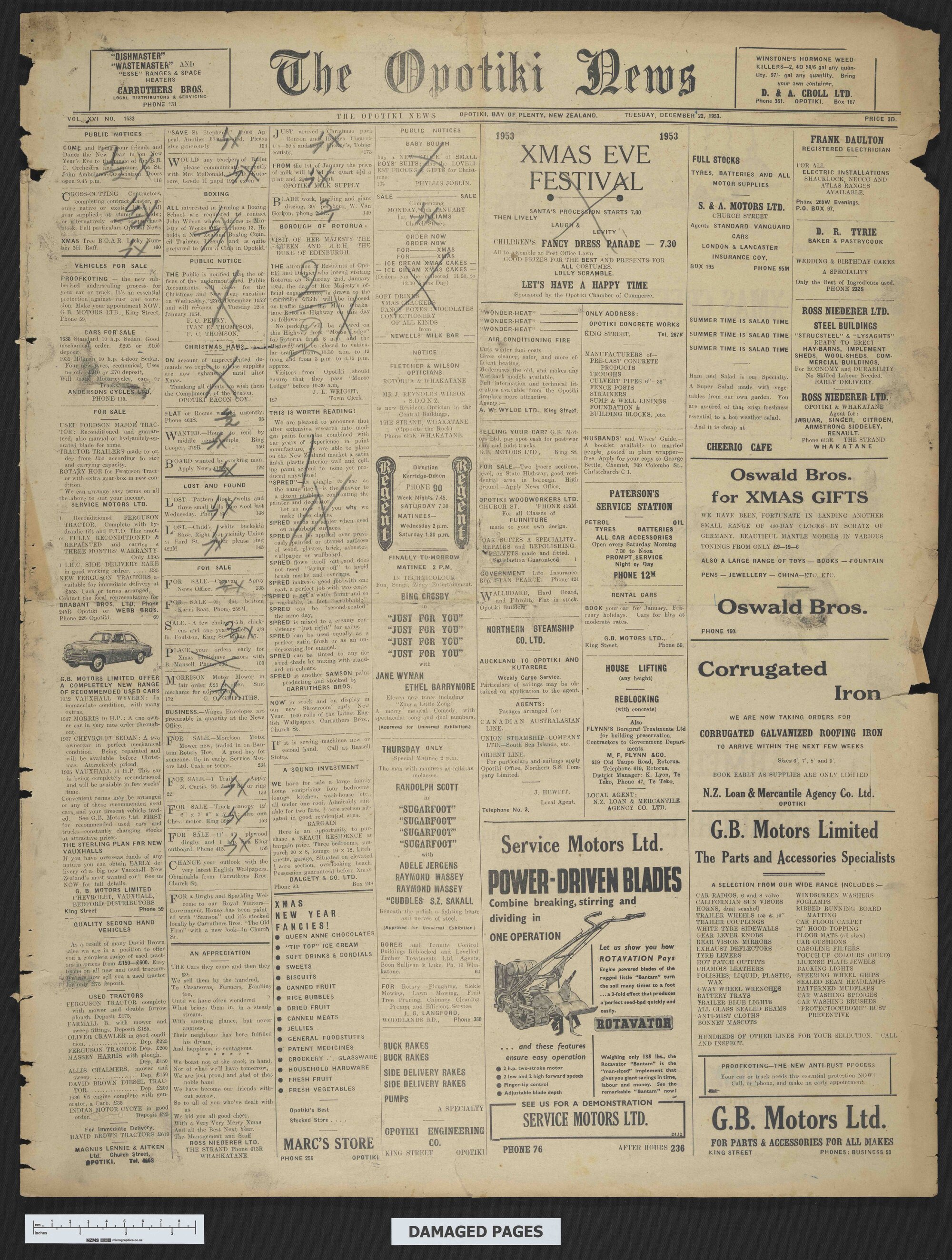 1953-12-22 Opotiki News