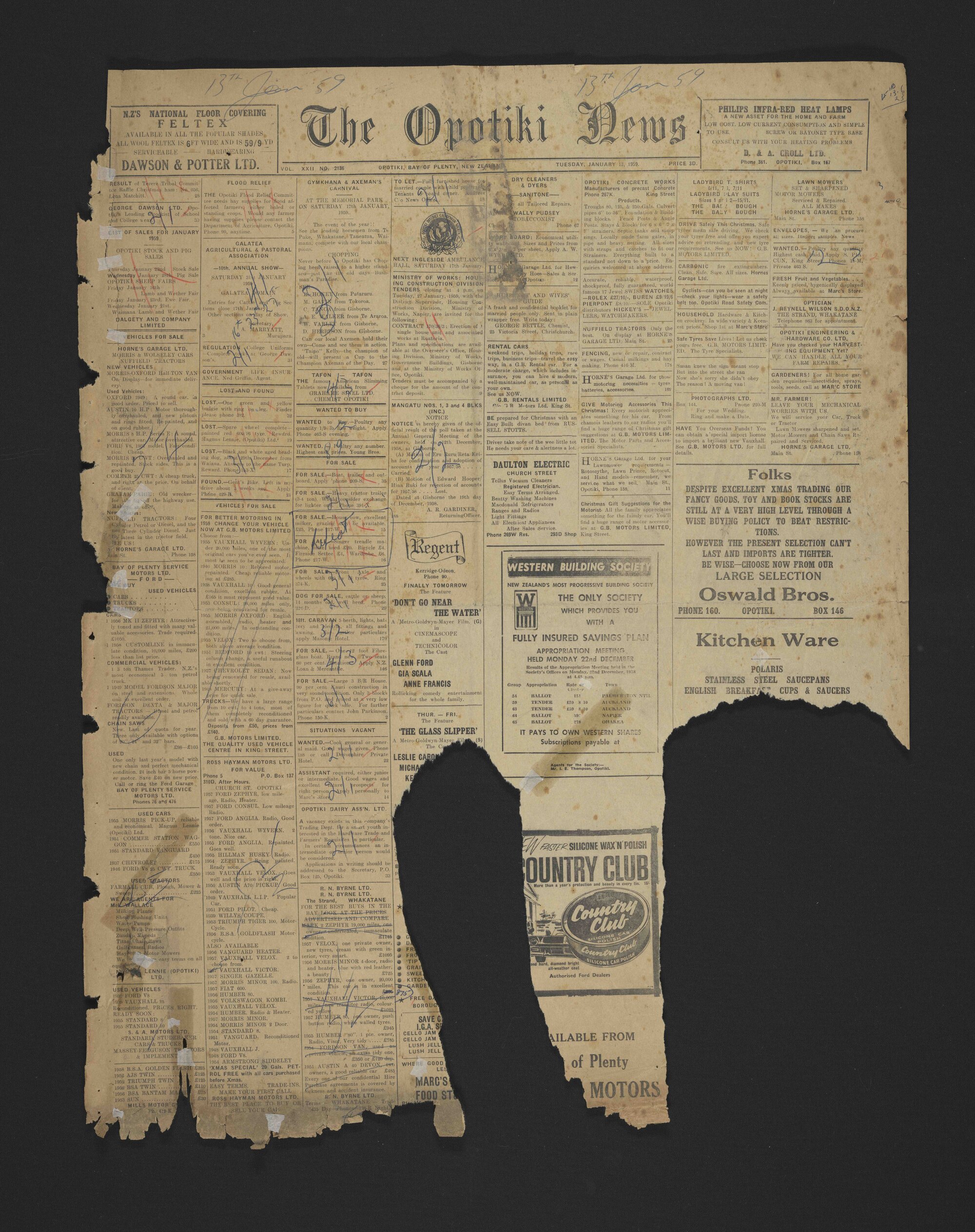1959-01-13 Opotiki News