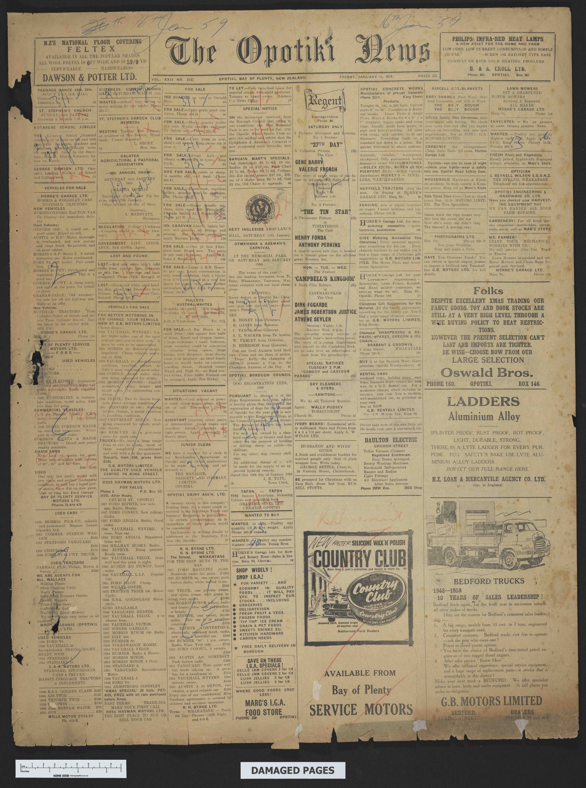 1959-01-16 Opotiki News