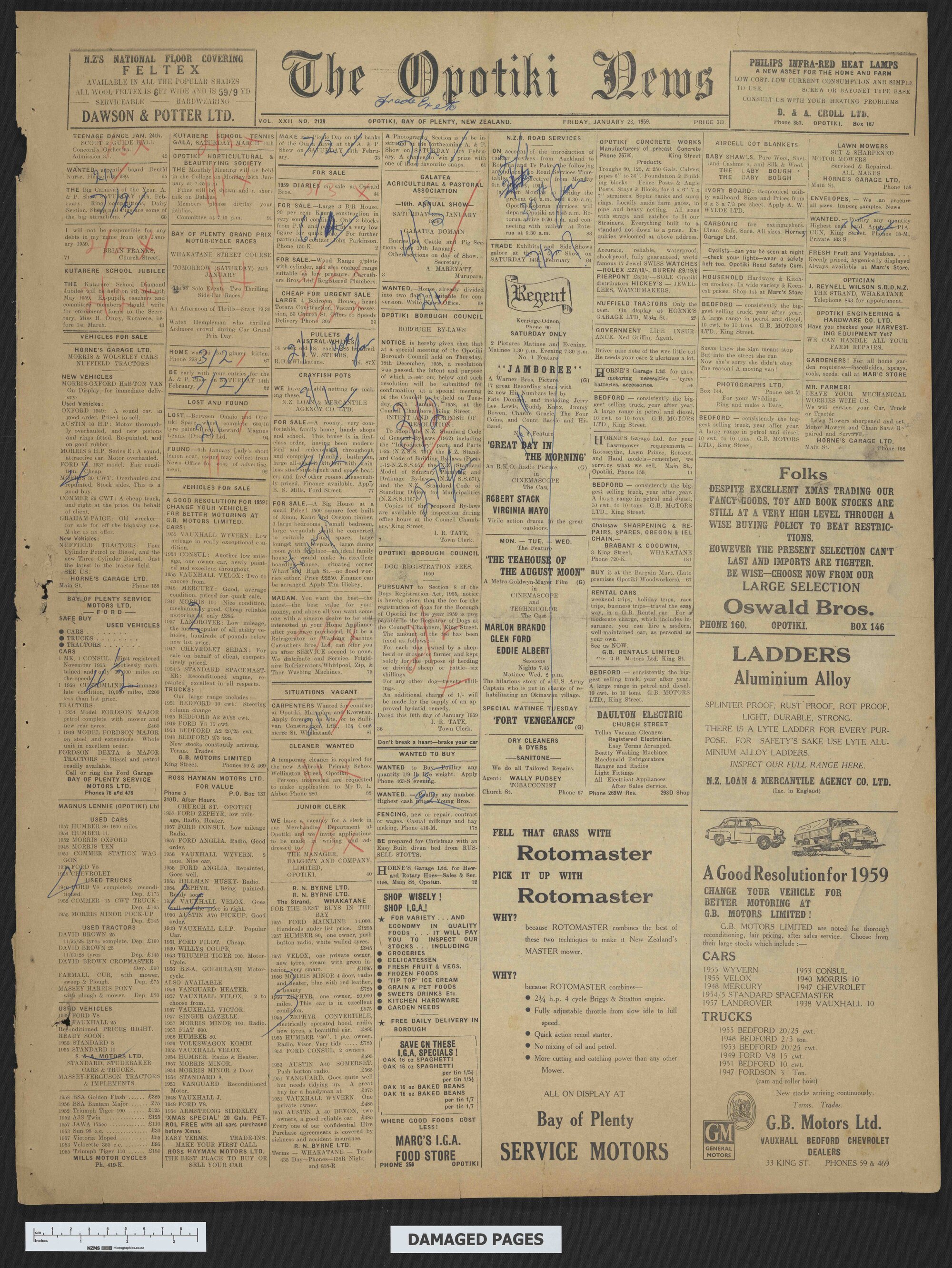 1959-01-23 Opotiki News