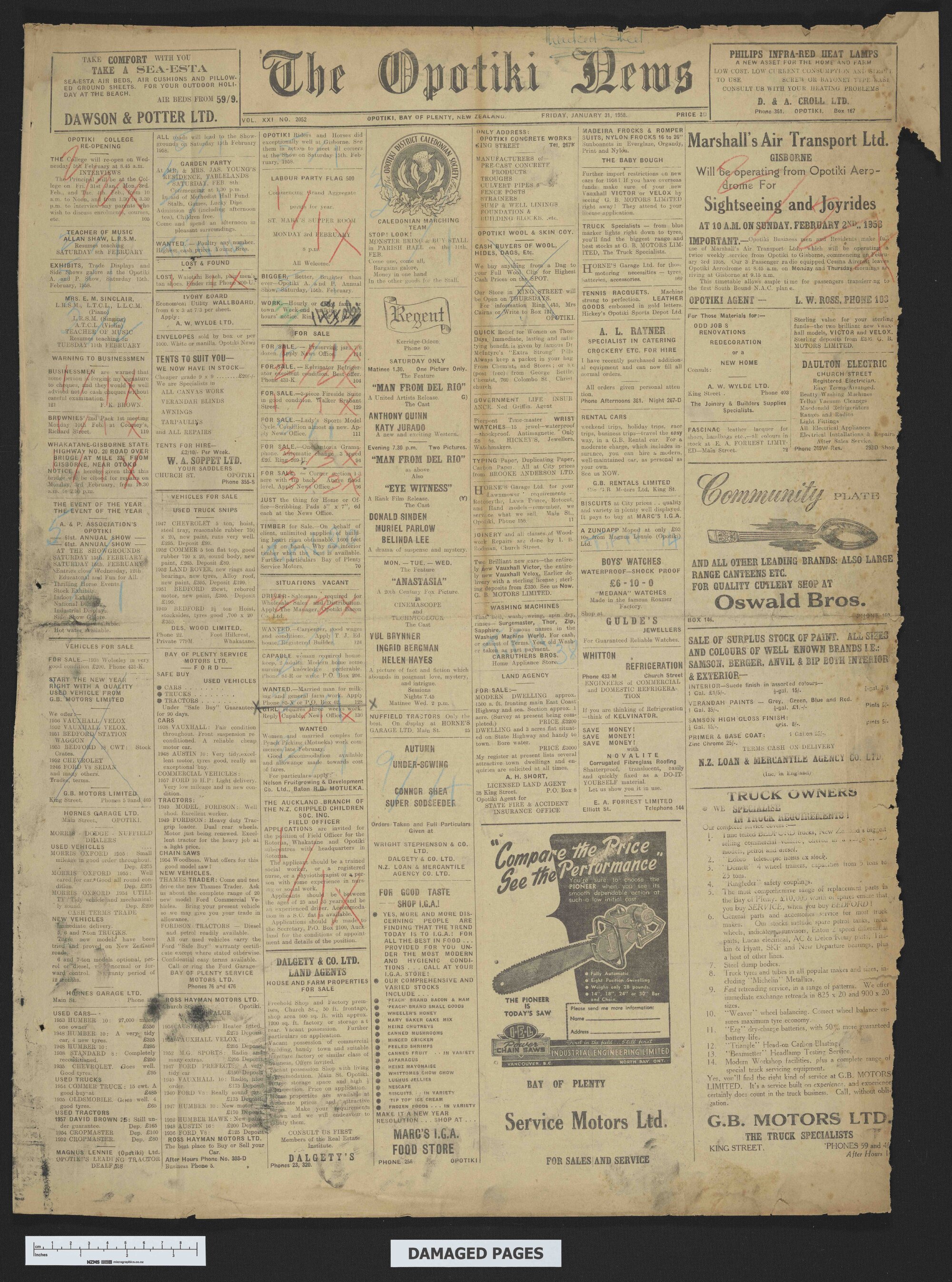 1958-01-31 Opotiki News