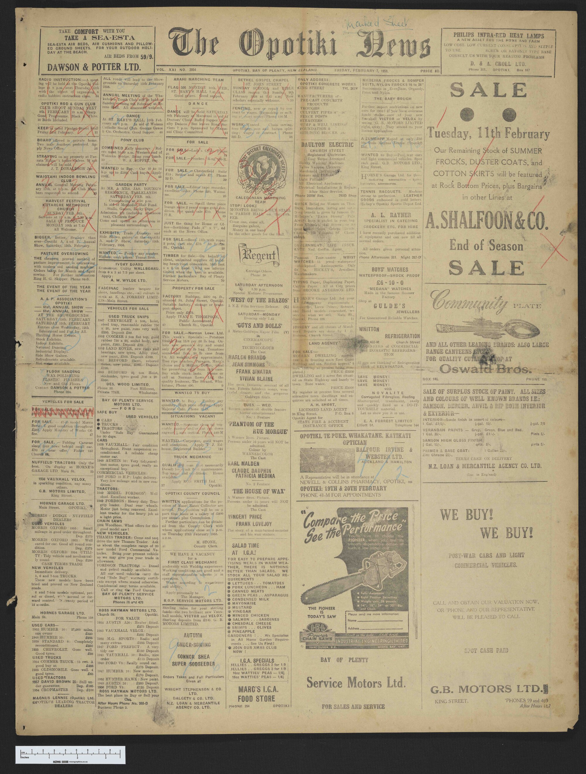 1958-02-07 Opotiki News