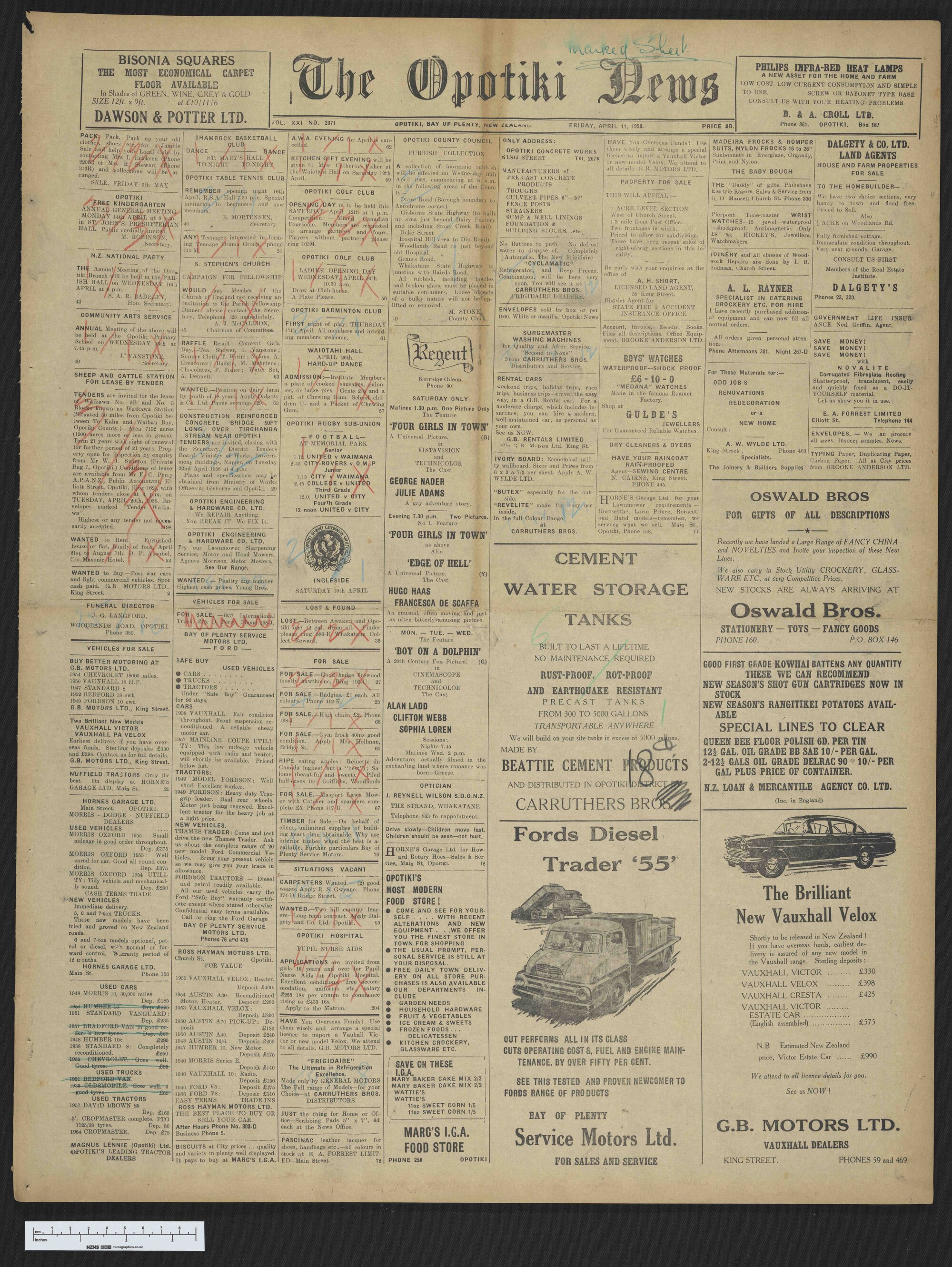 1958-04-11 Opotiki News