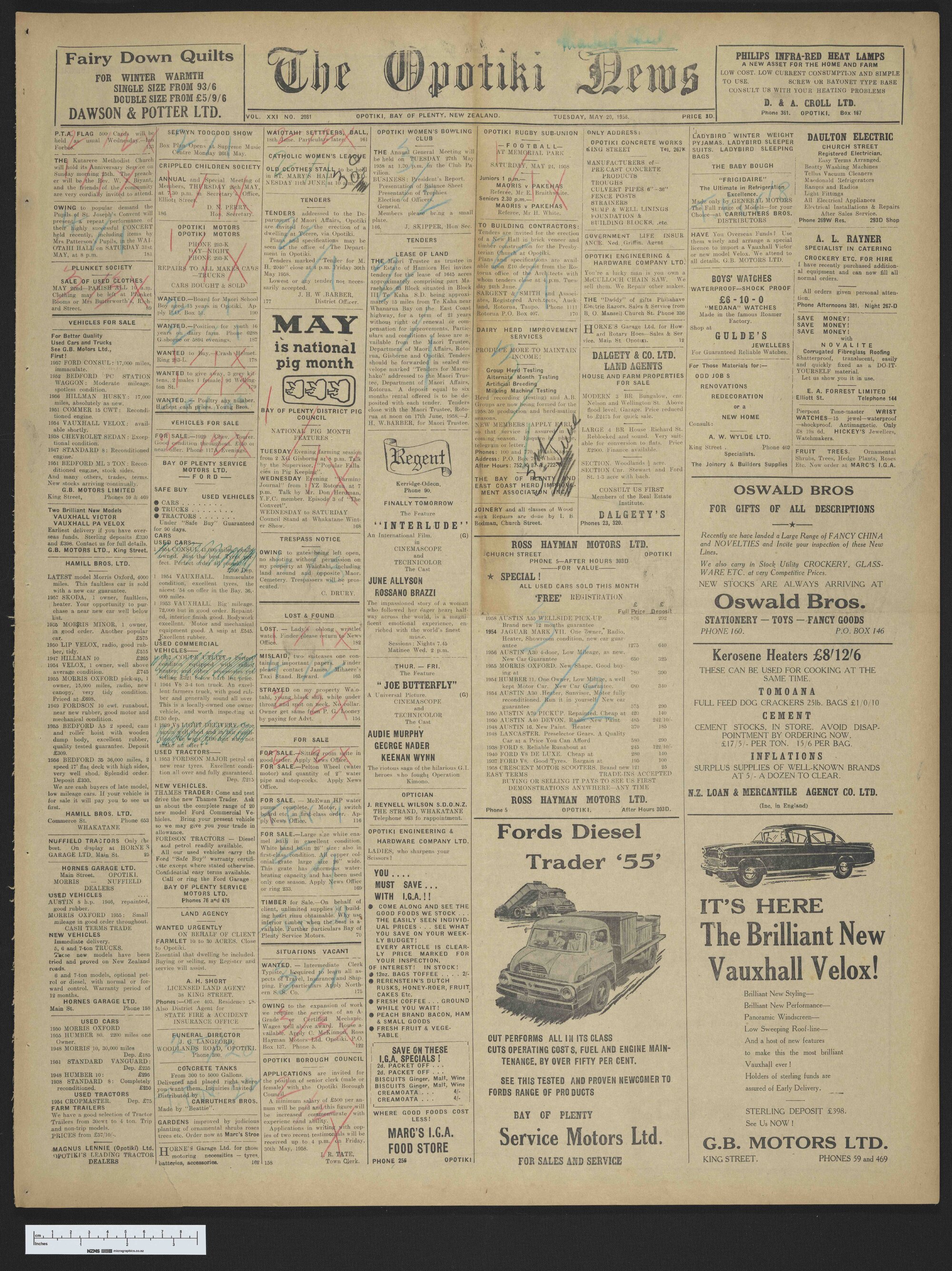 1958-05-20 Opotiki News