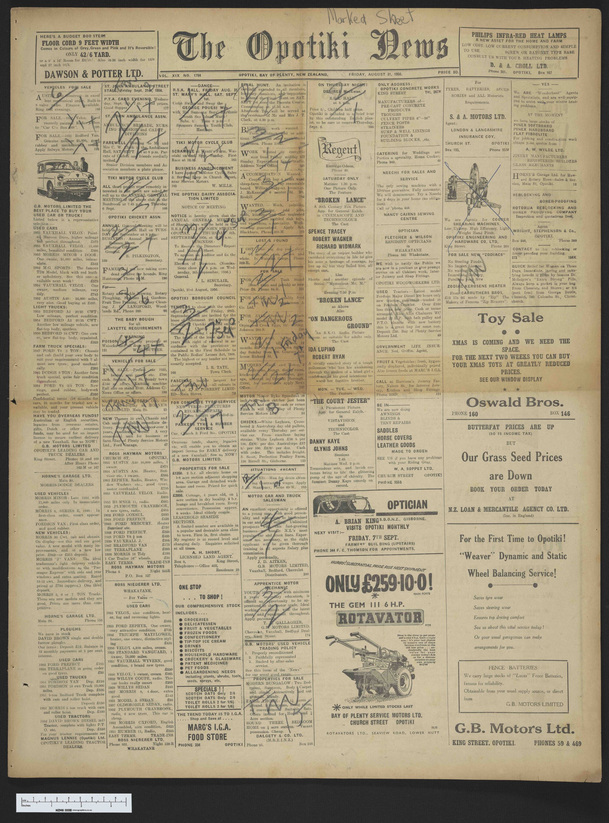 1956-08-31 Opotiki News