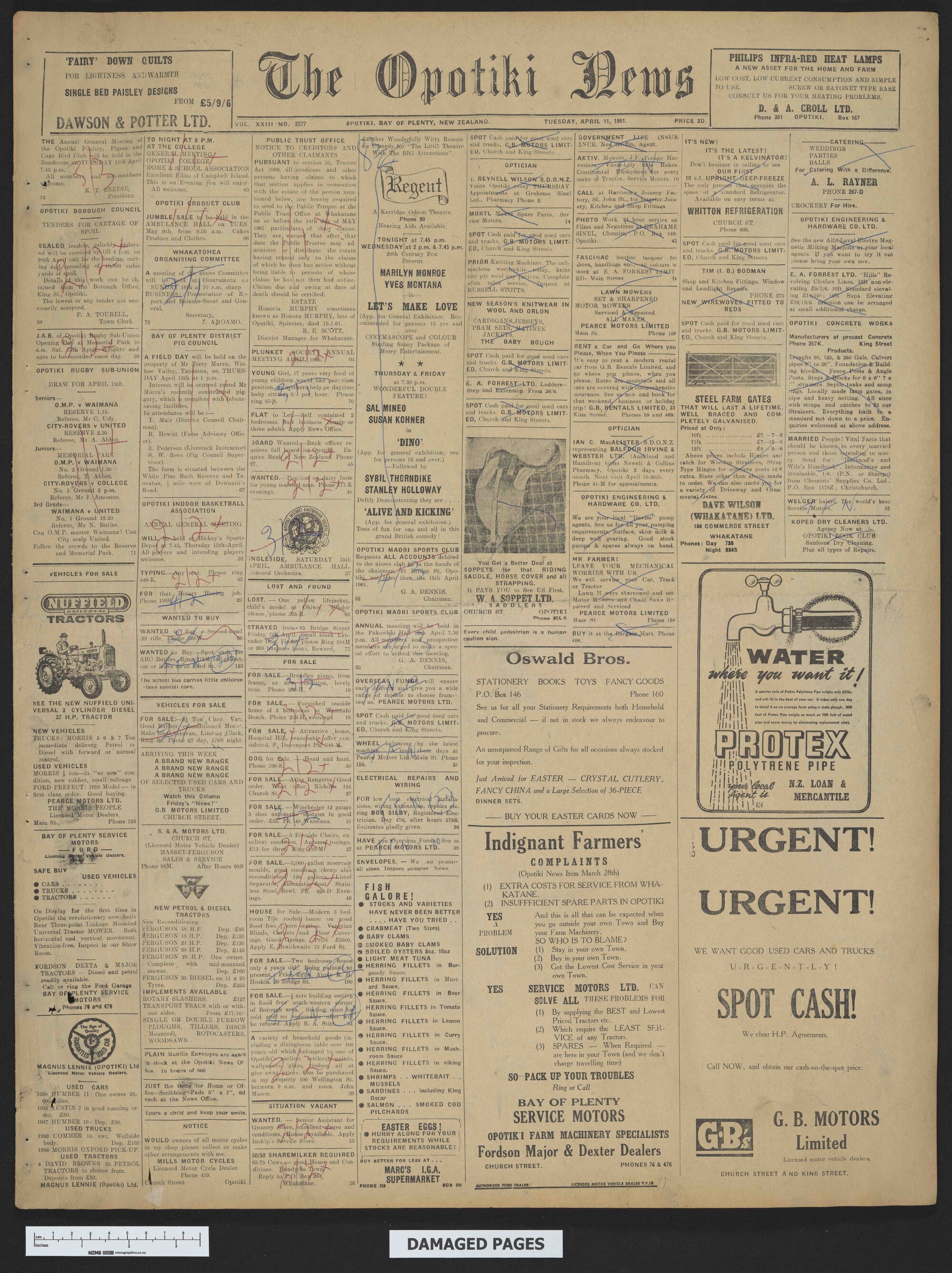 1961-04-11 Opotiki News