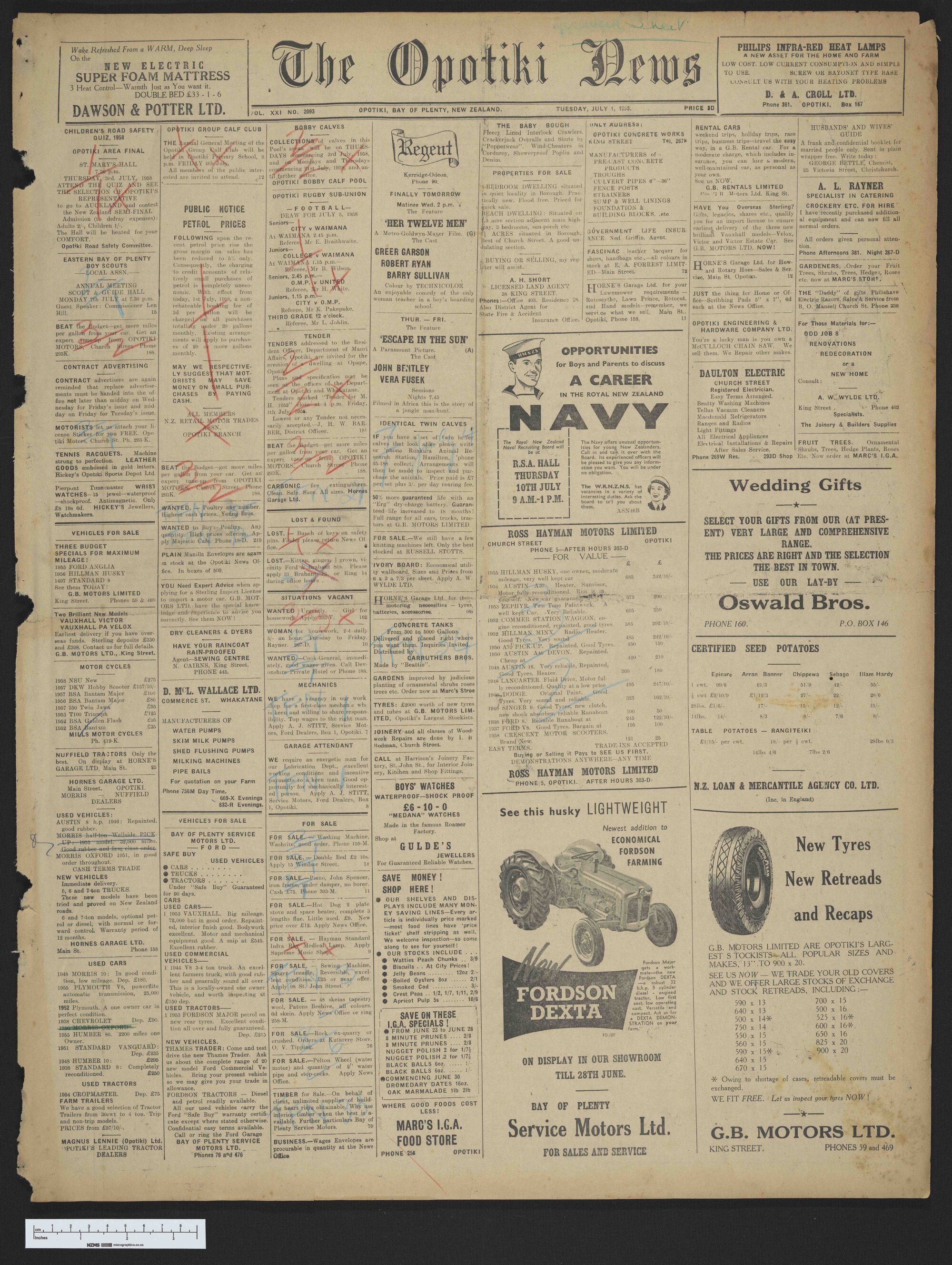 1958-07-01 Opotiki News