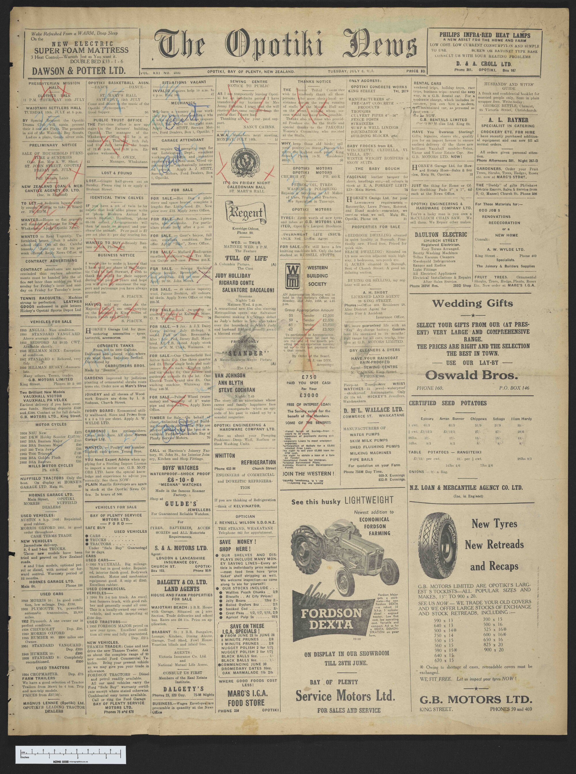 1958-07-08 Opotiki News